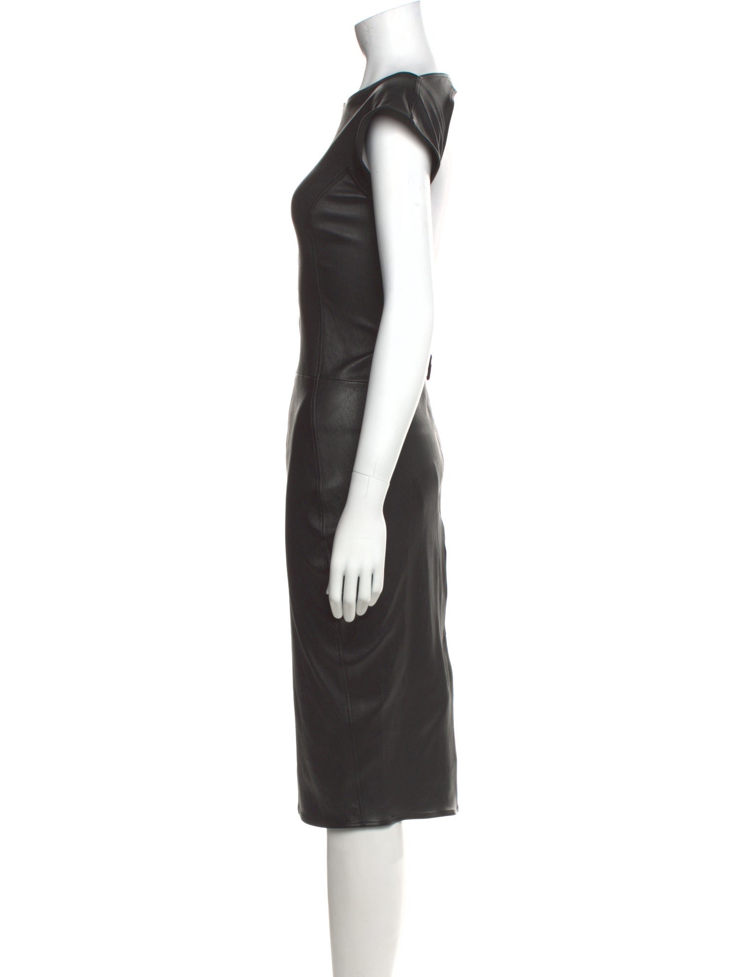 Rick Owens Lilies Lamb Leather Midi Length Dress