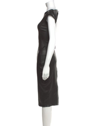 Rick Owens Lilies Lamb Leather Midi Length Dress
