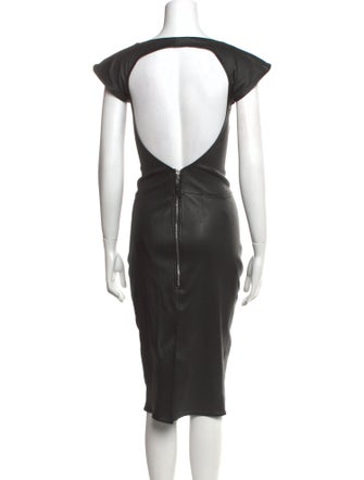 Rick Owens Lilies Lamb Leather Midi Length Dress