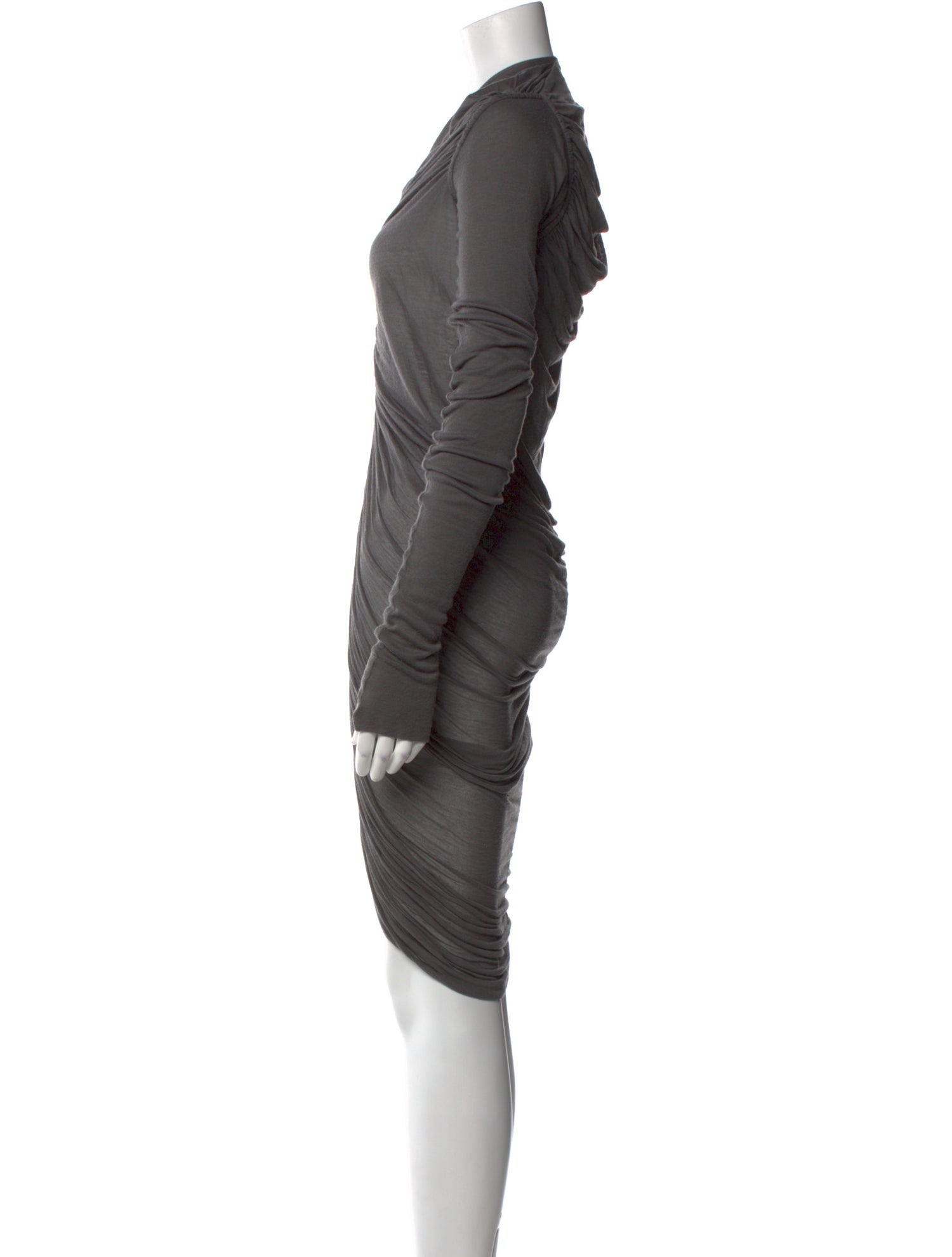 Rick Owens Lilies Cowl Neck Knee-Length Dress
