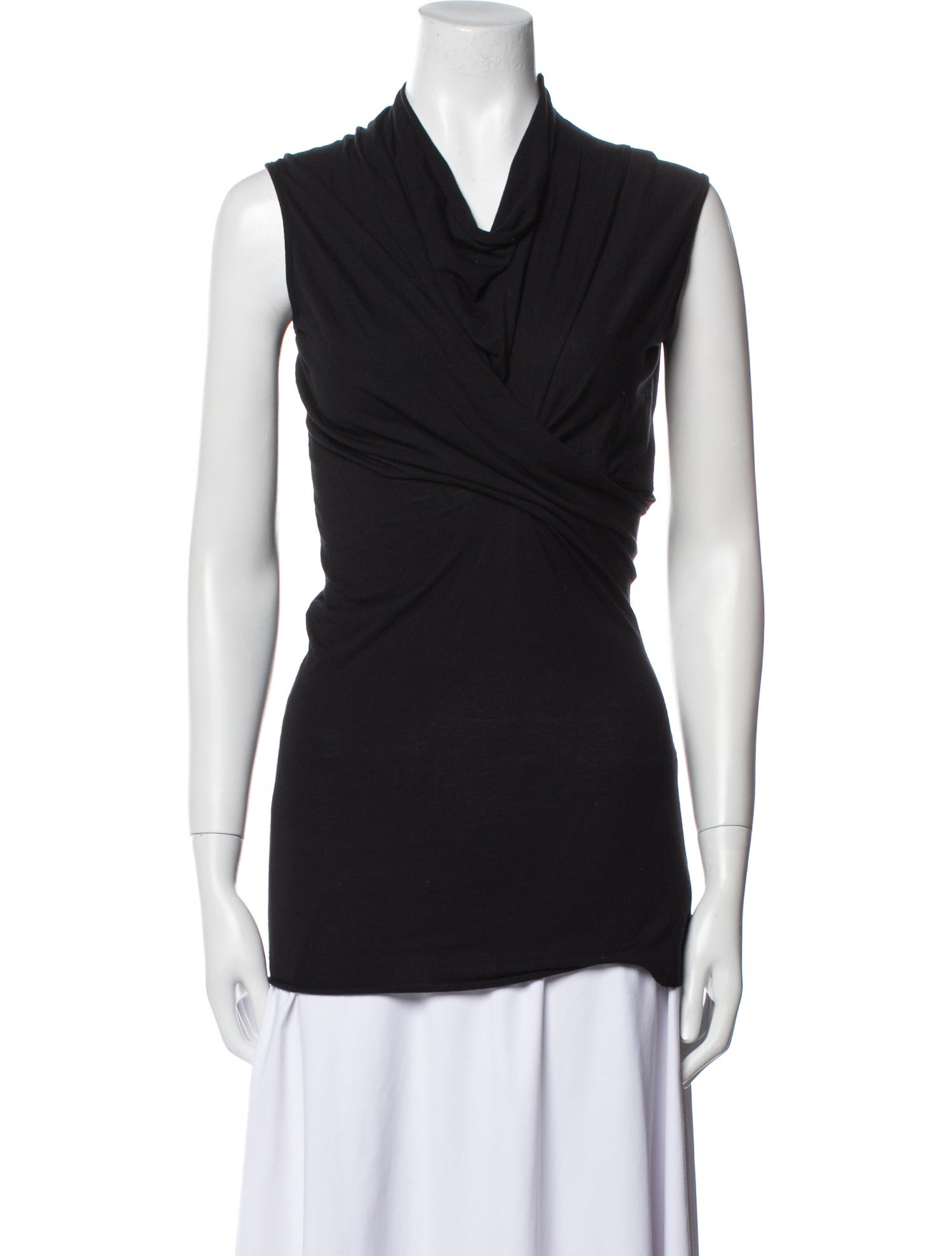 Rick Owens Lilies Cowl Neck Sleeveless Top