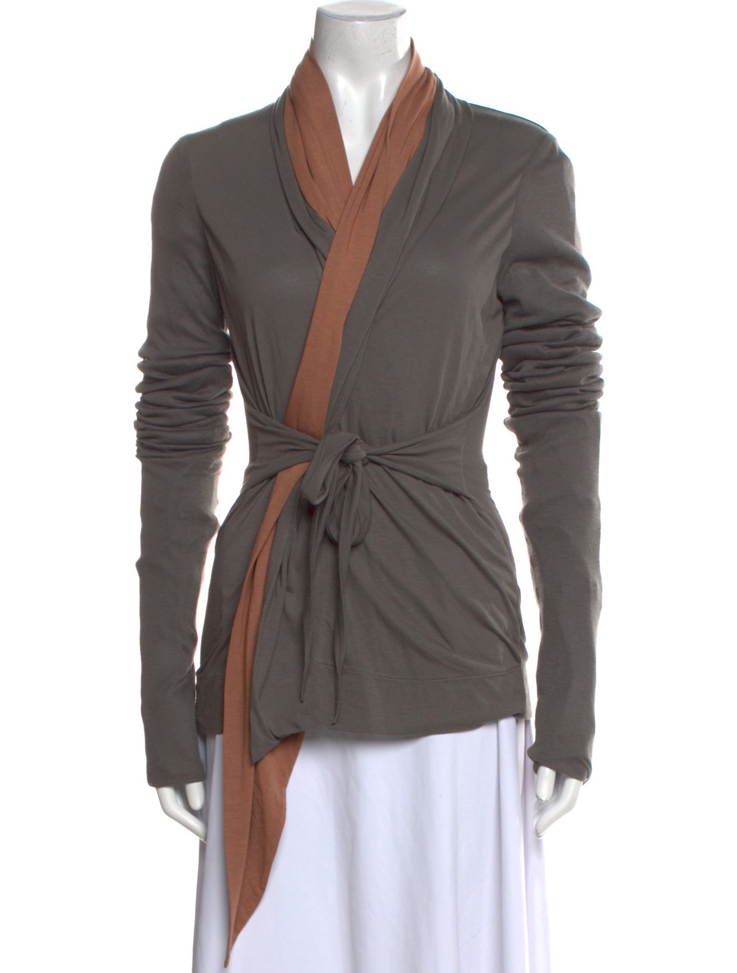 Rick Owens Lilies V-Neck Long Sleeve Blouse