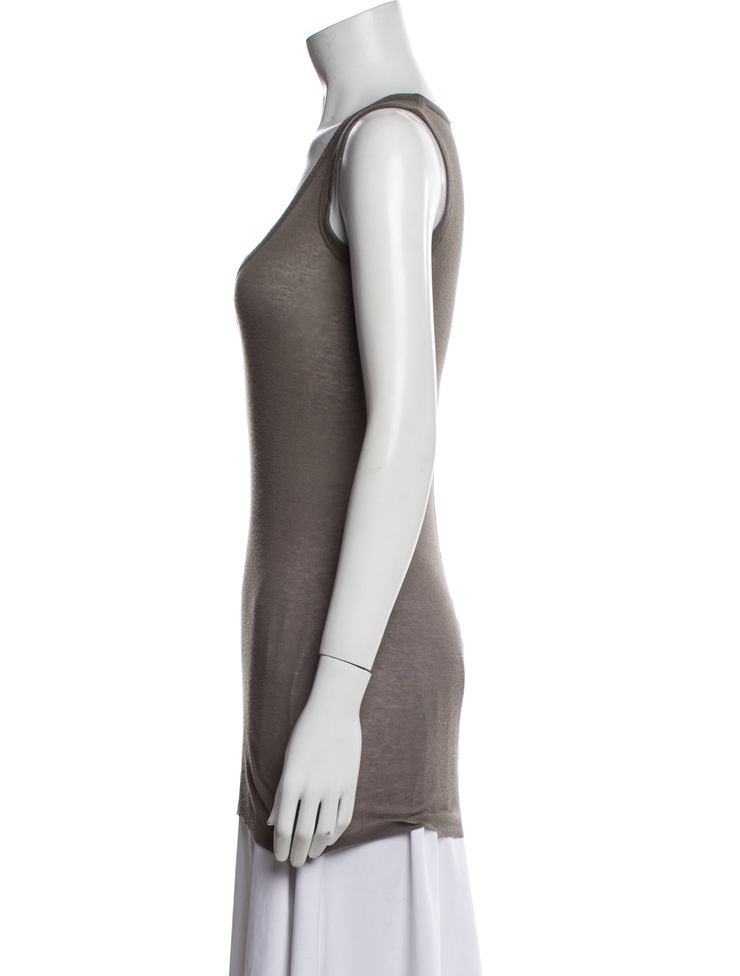 Rick Owens Lilies Scoop Neck Sleeveless Top