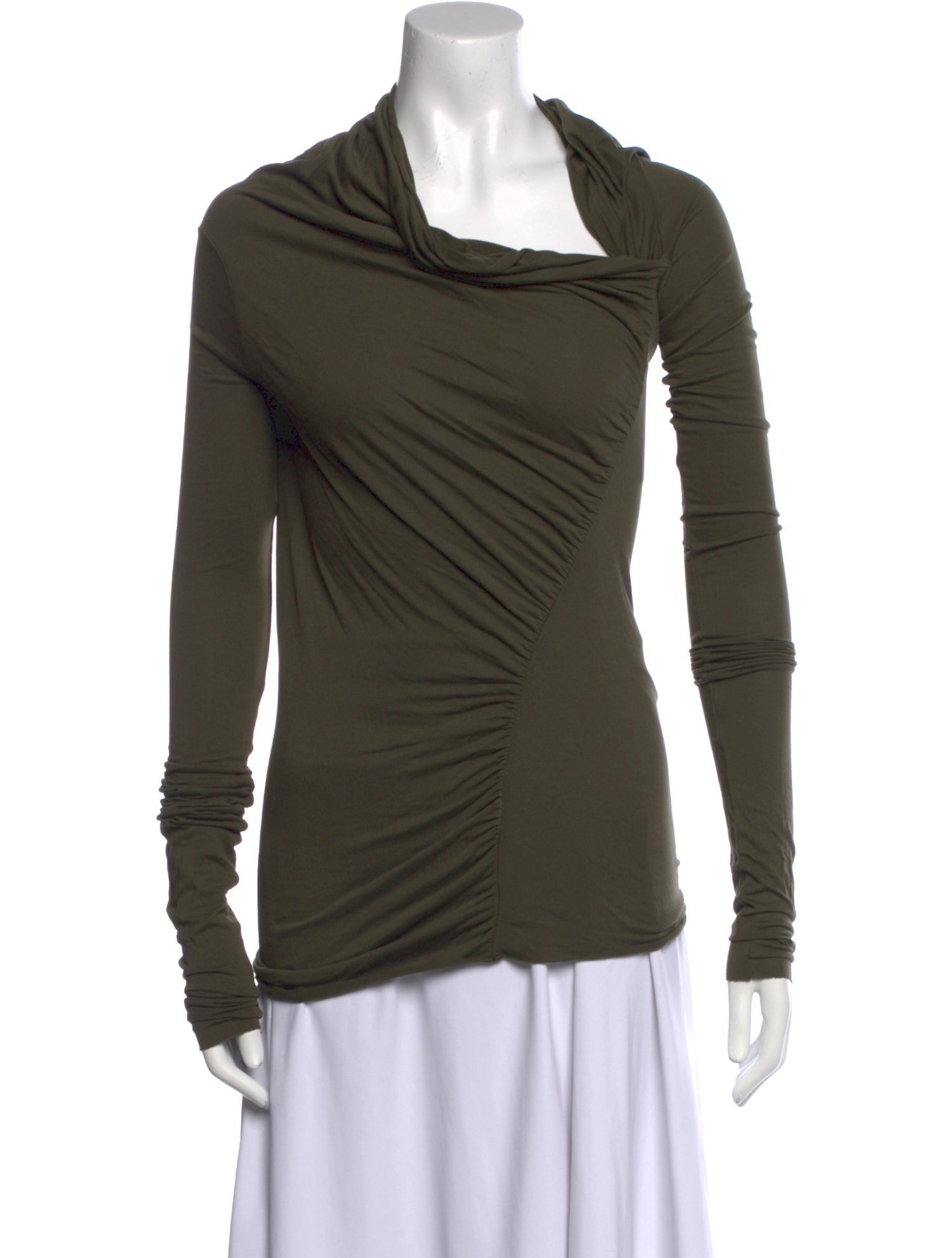 Rick Owens Lilies Cowl Neck Long Sleeve Top