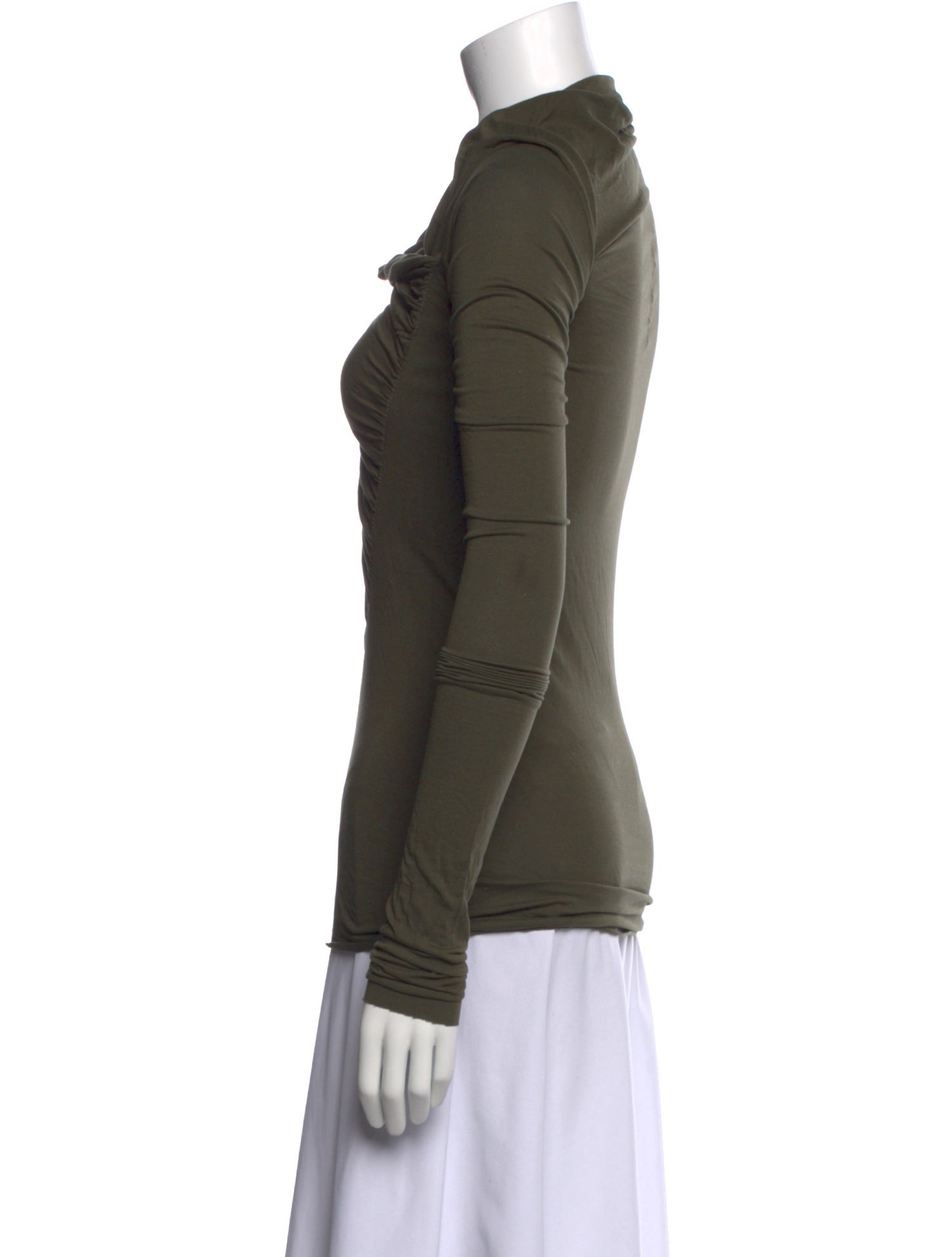 Rick Owens Lilies Cowl Neck Long Sleeve Top