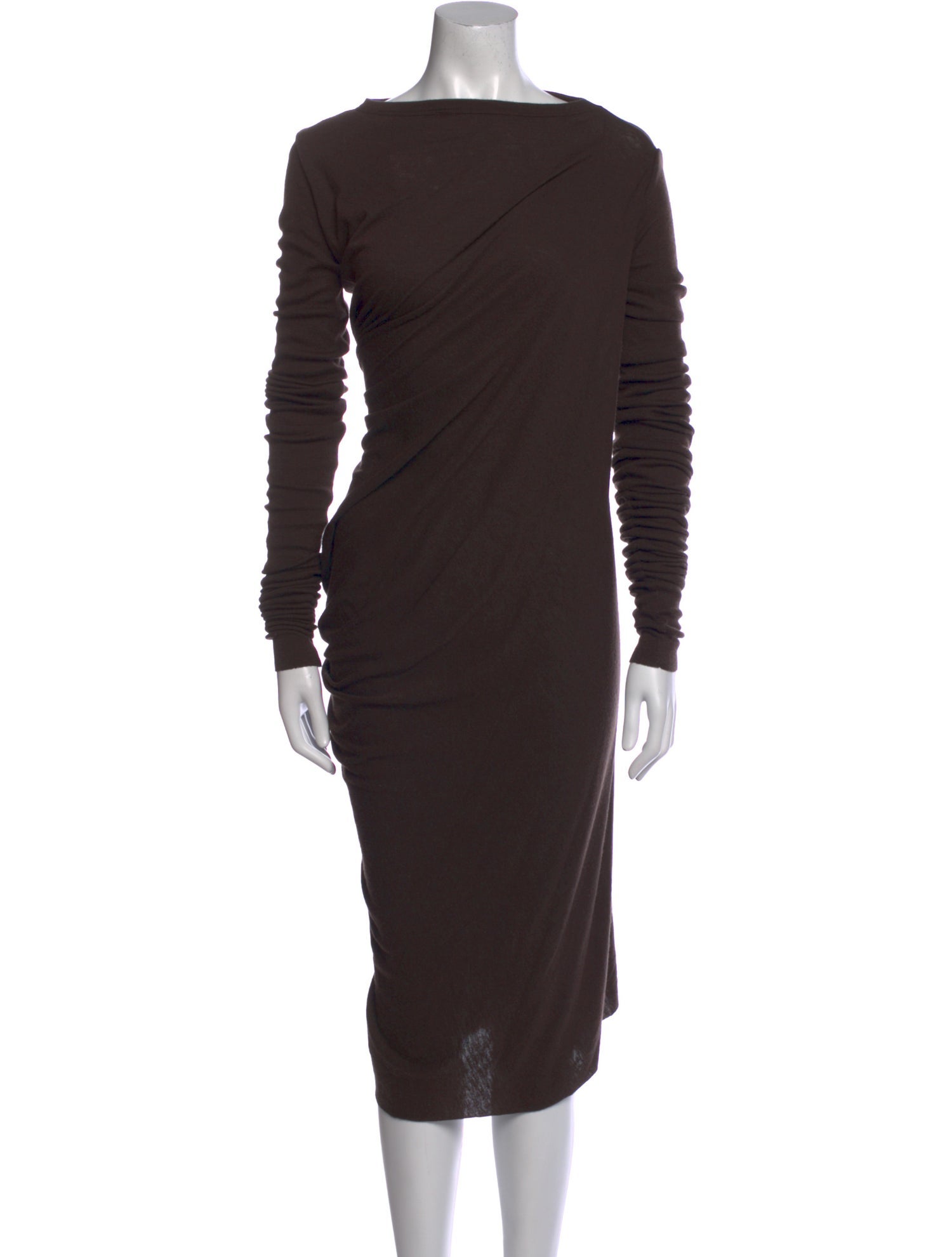 Rick Owens Bateau Neckline Midi Length Dress