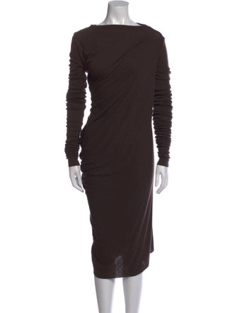 Rick Owens Bateau Neckline Midi Length Dress