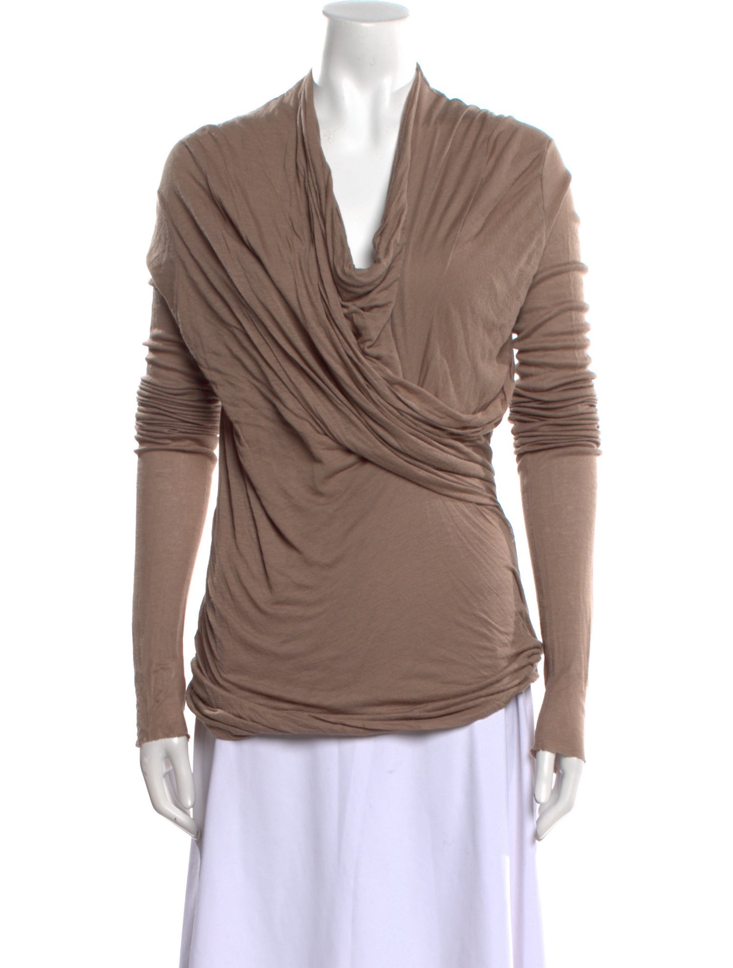 Rick Owens Lilies Cowl Neck Long Sleeve Top
