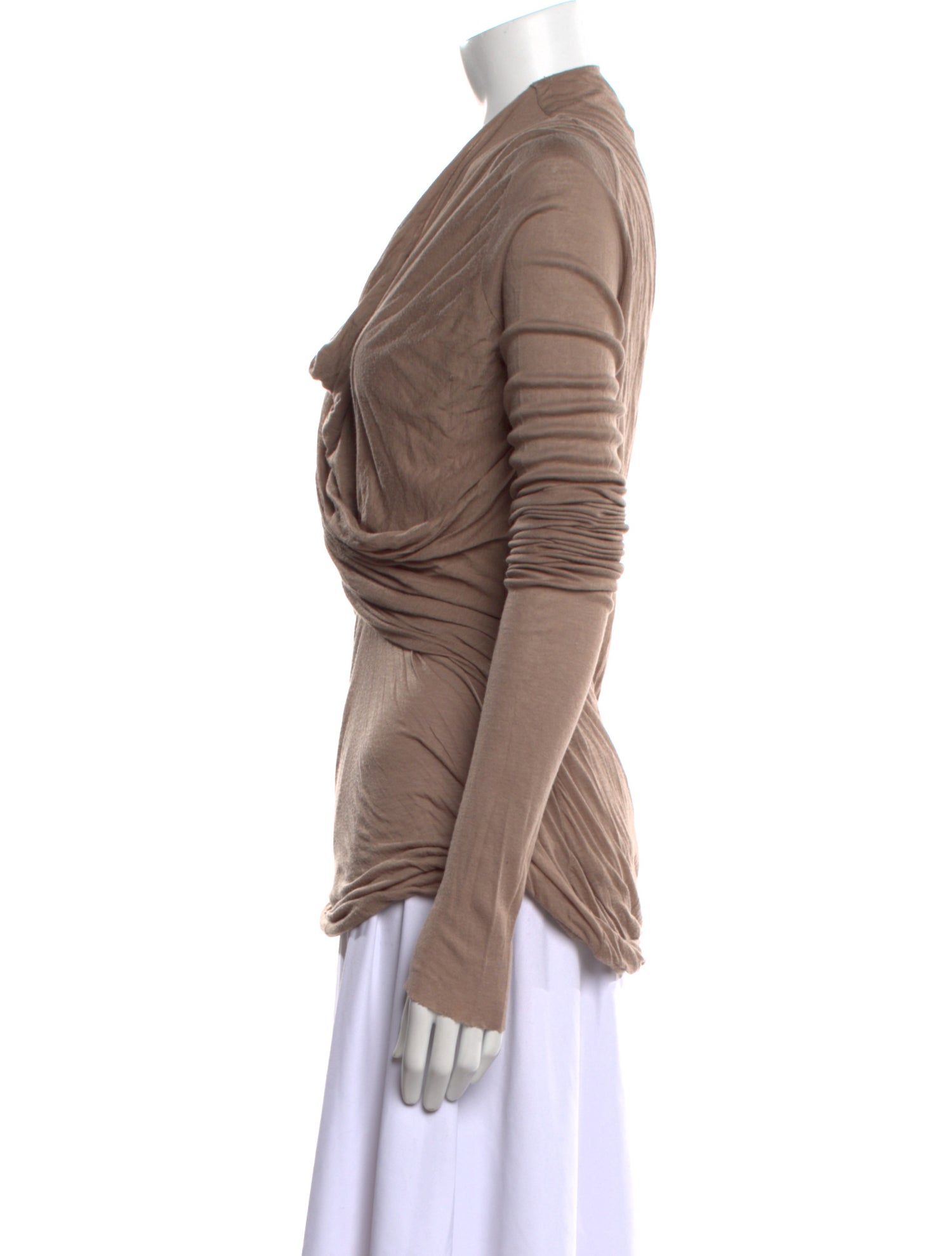 Rick Owens Lilies Cowl Neck Long Sleeve Top