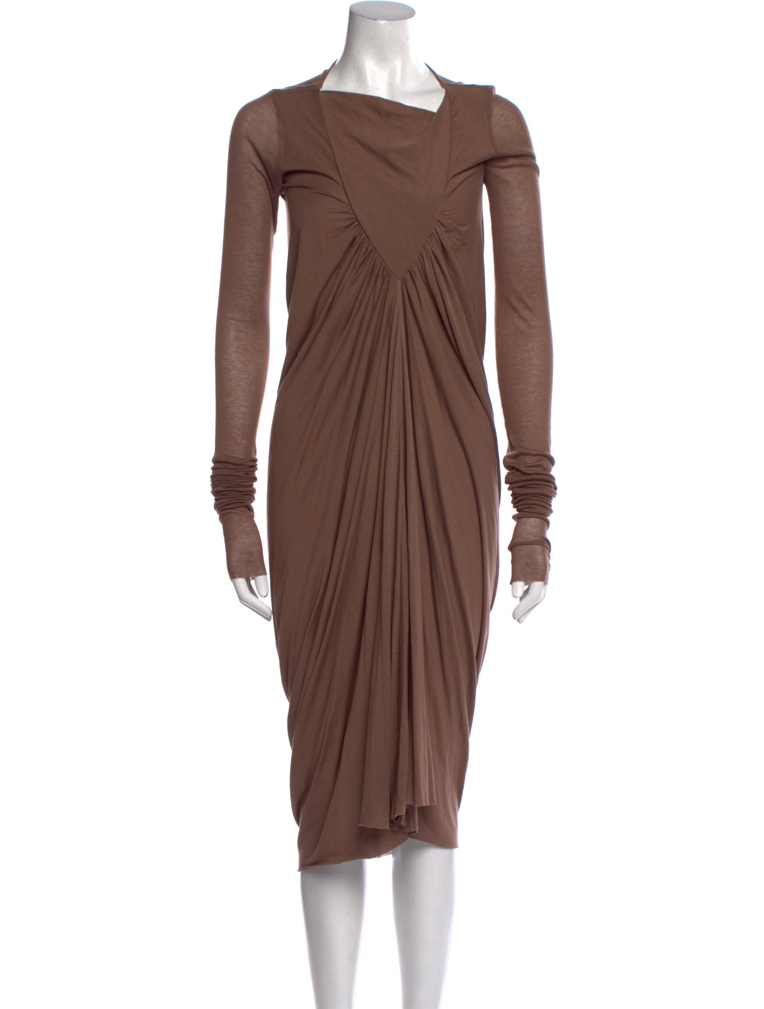 Rick Owens Lilies Cowl Neck Midi Length Dress