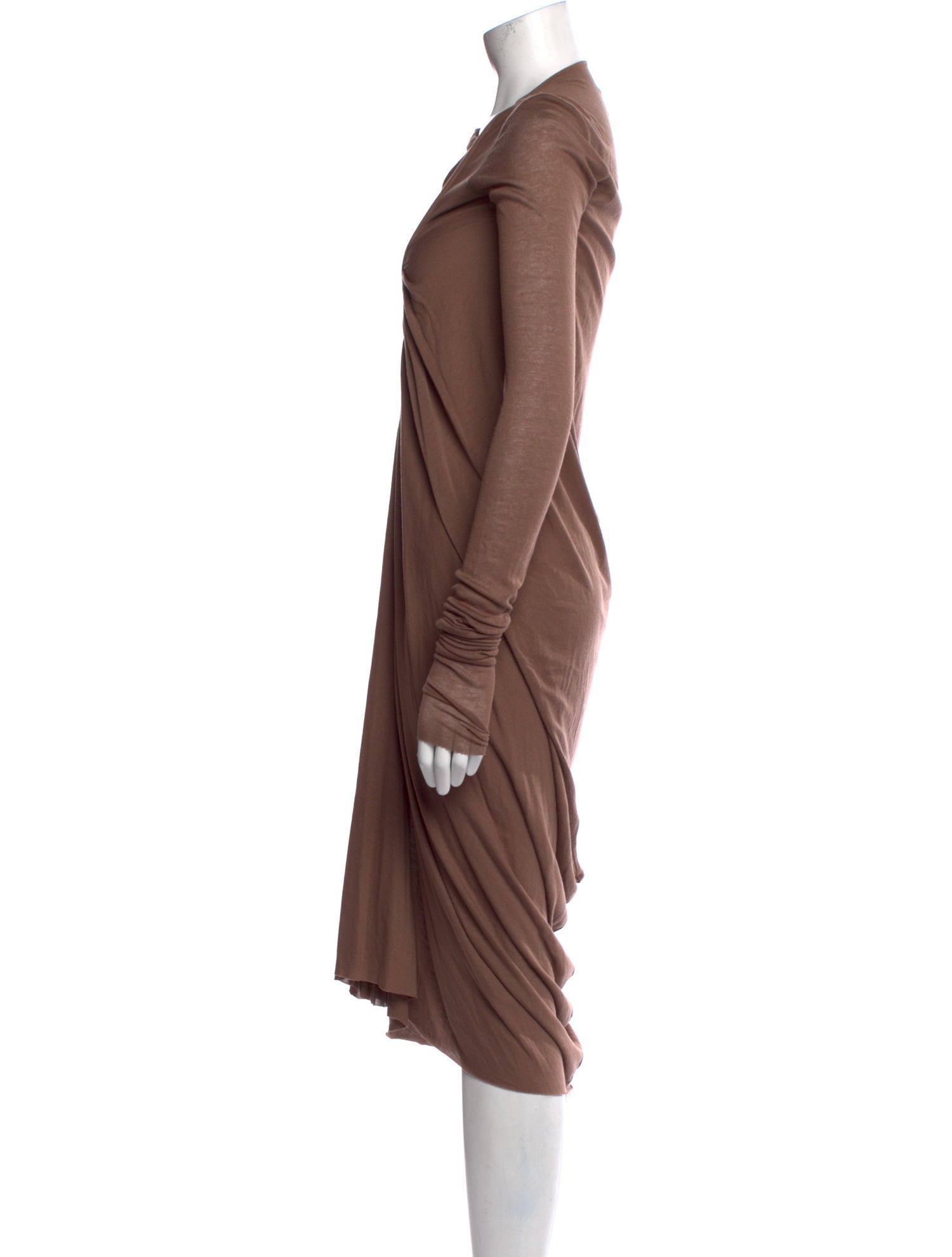 Rick Owens Lilies Cowl Neck Midi Length Dress