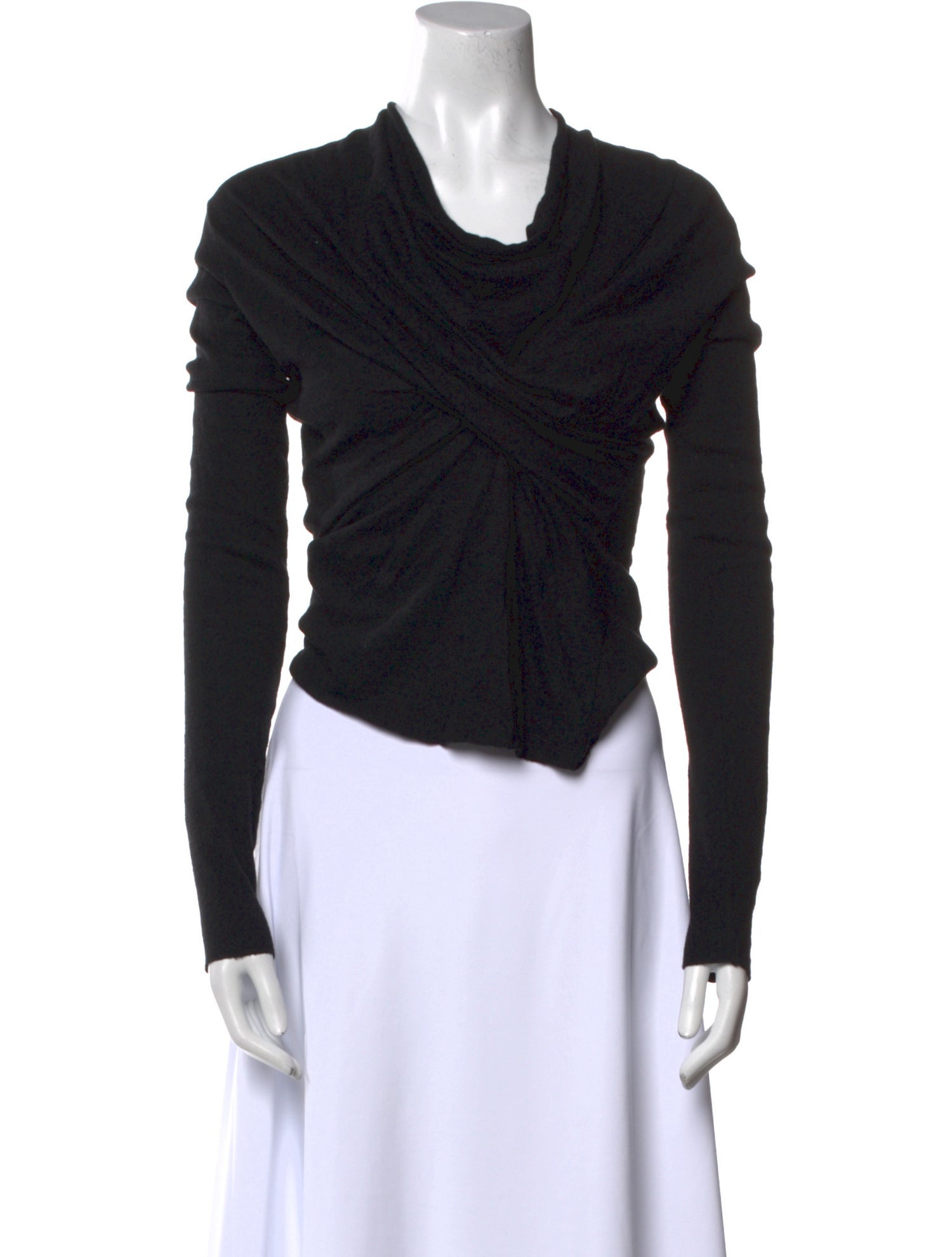 Rick Owens Lilies Cowl Neck Long Sleeve Top