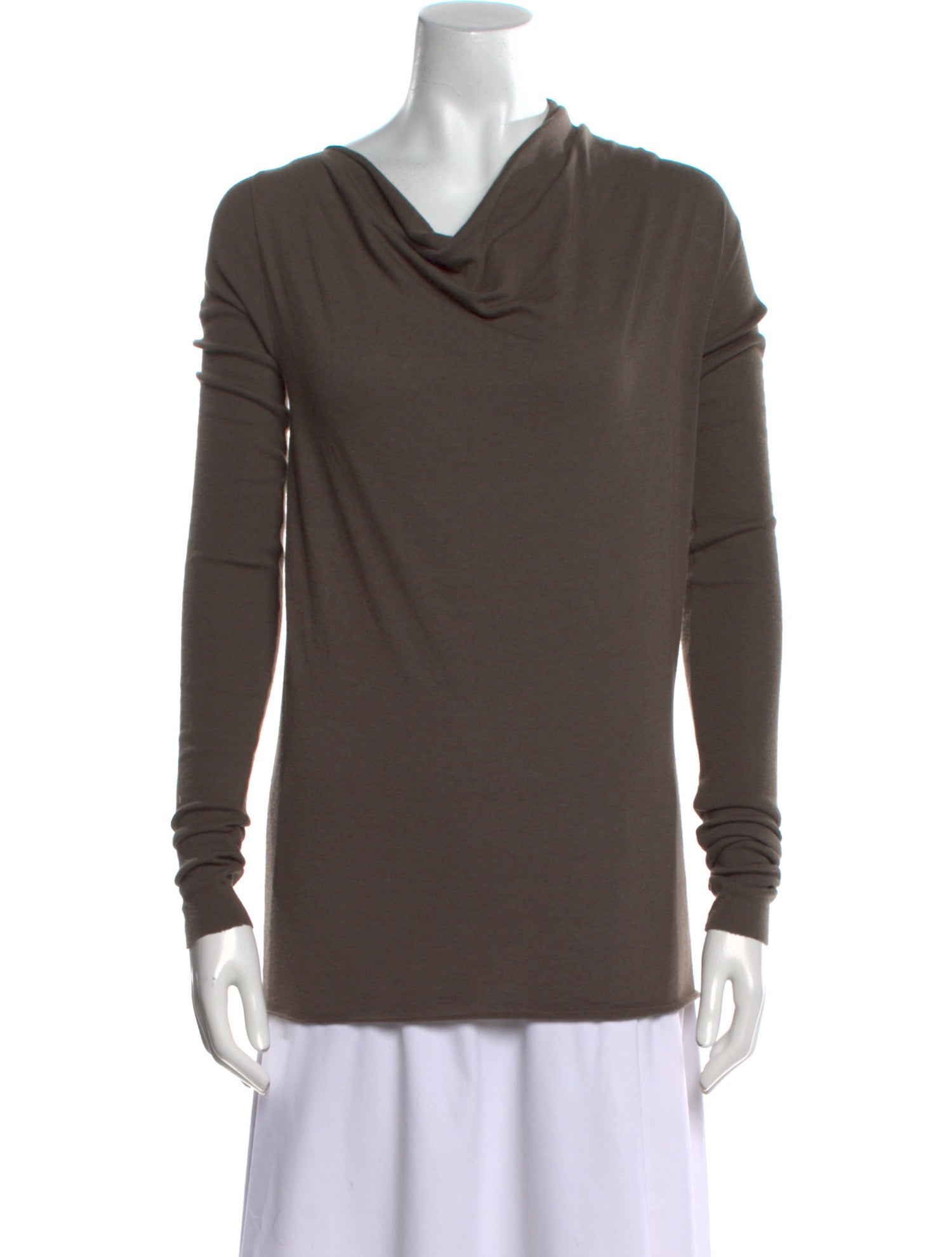 Rick Owens Lilies Cowl Neck Long Sleeve Top