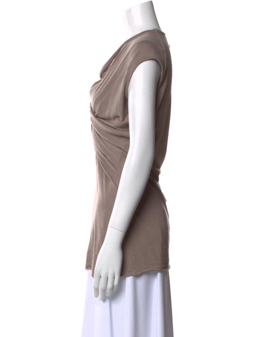 Rick Owens Lilies Cowl Neck Short Sleeve Top