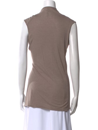 Rick Owens Lilies Cowl Neck Short Sleeve Top