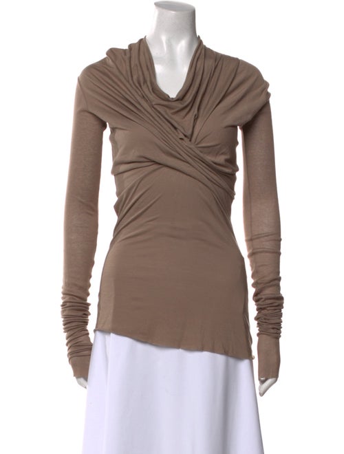 Rick Owens Lilies Cowl Neck Long Sleeve Top