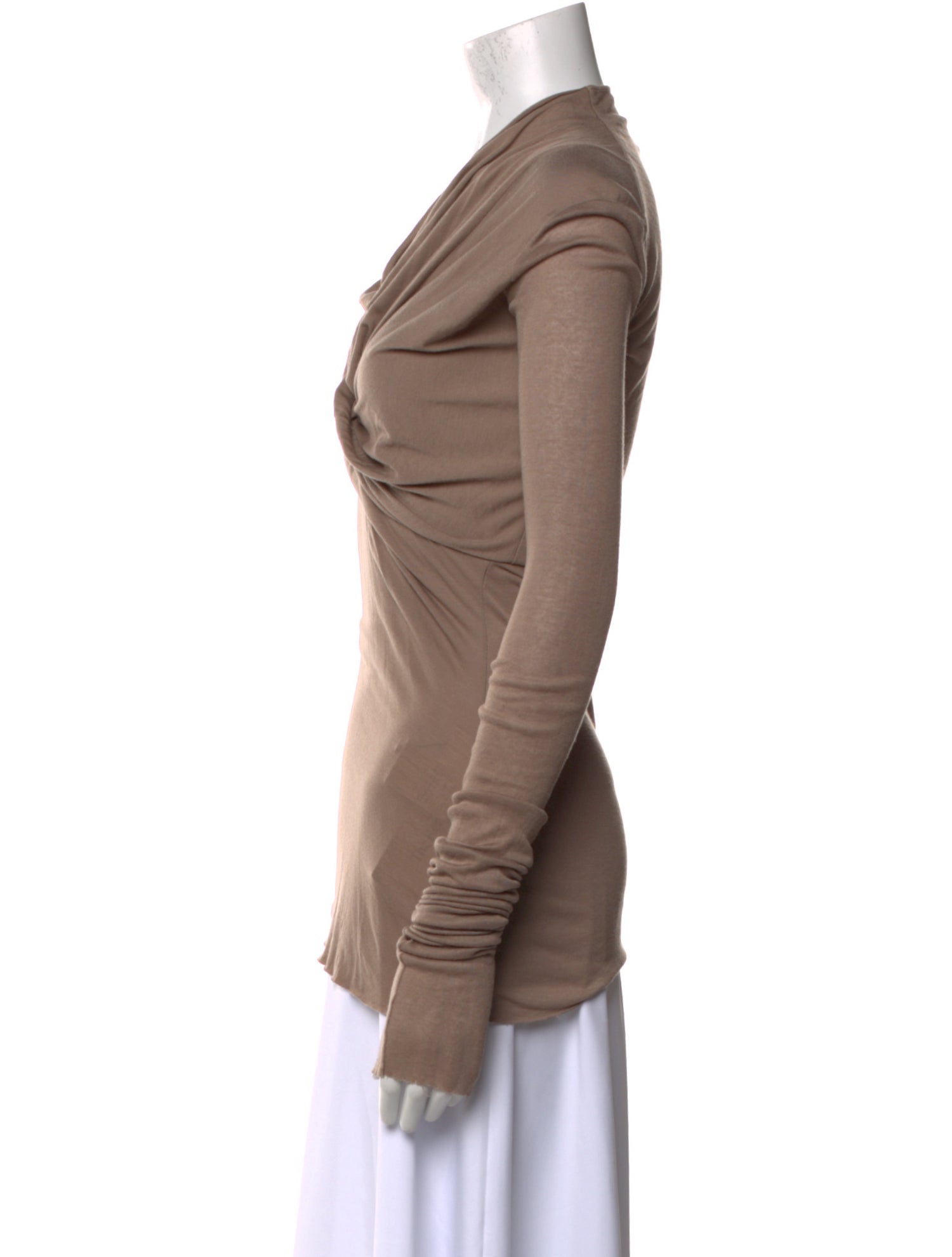 Rick Owens Lilies Cowl Neck Long Sleeve Top