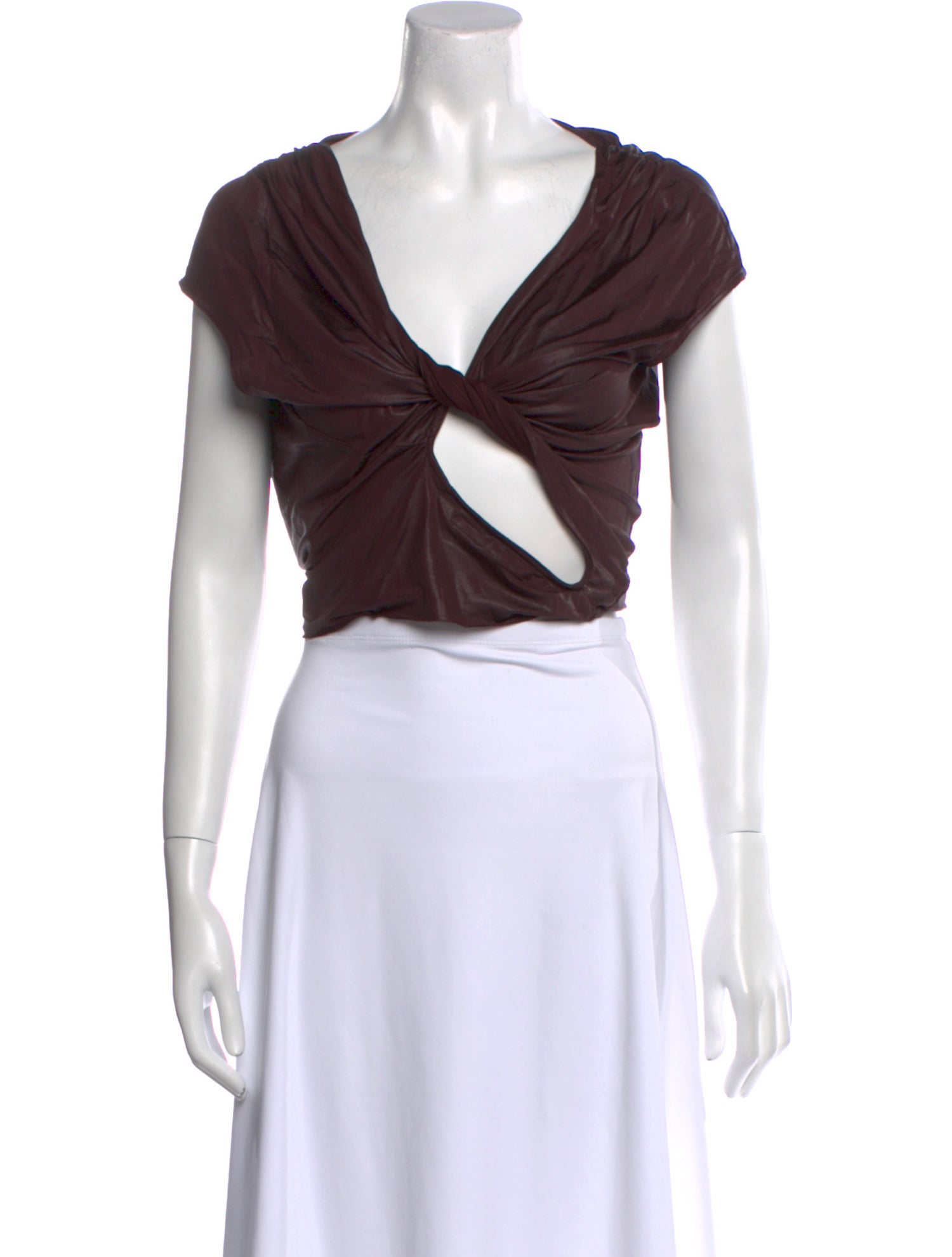 Rick Owens Lilies V-Neck Short Sleeve Crop Top w/ Tags