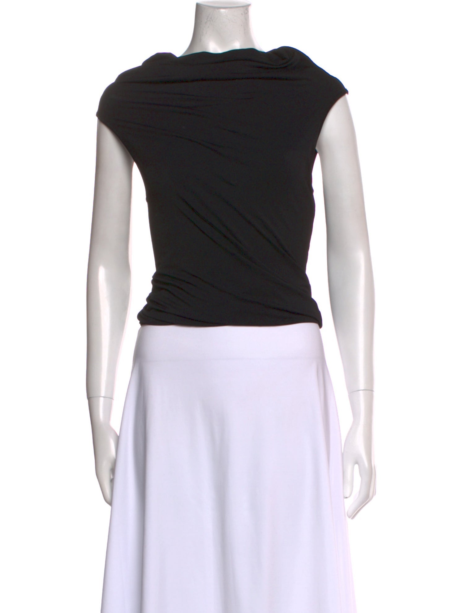 Rick Owens Lilies Bateau Neckline Sleeveless Crop Top