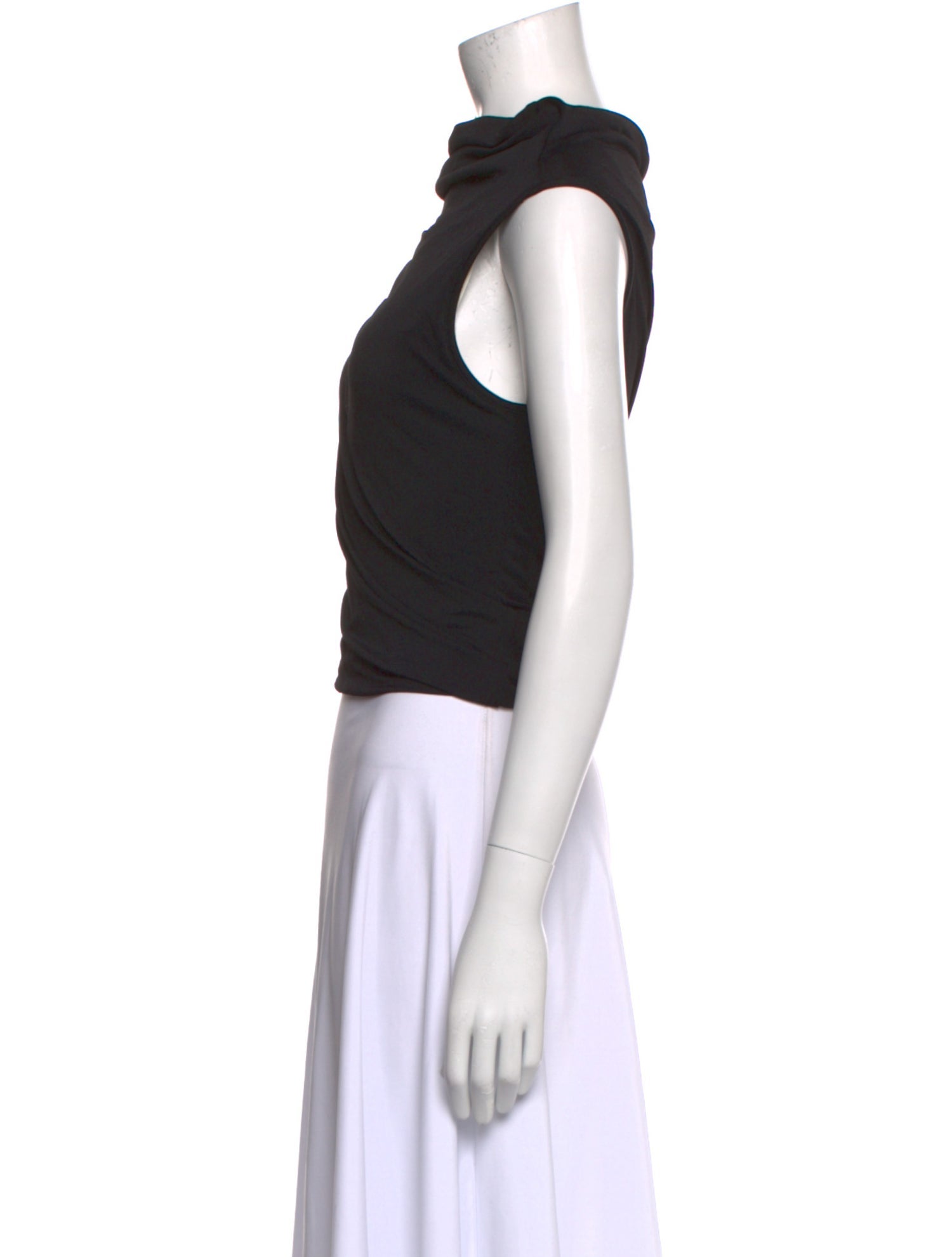 Rick Owens Lilies Bateau Neckline Sleeveless Crop Top