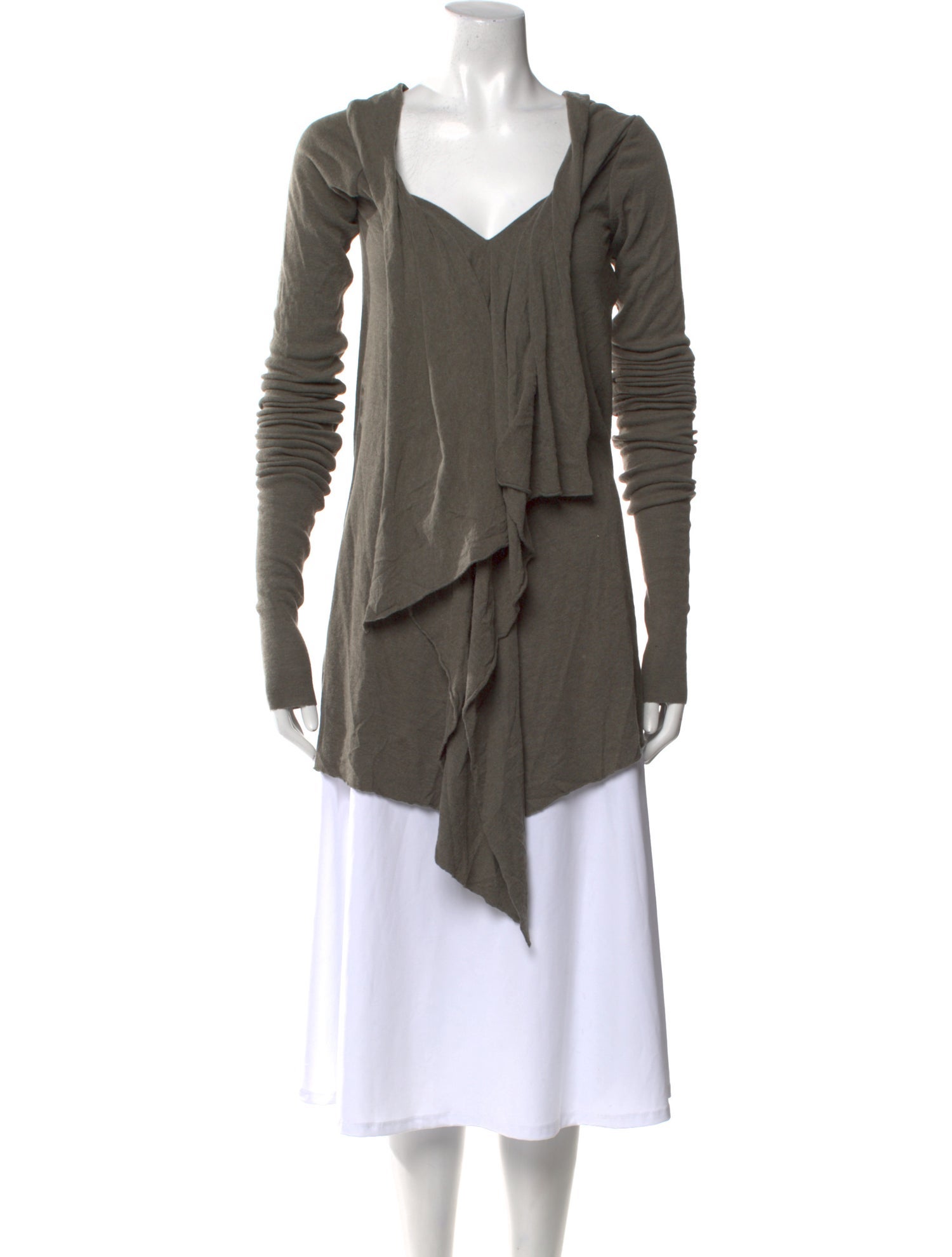 Rick Owens Lilies Square Neckline Long Sleeve Tunic