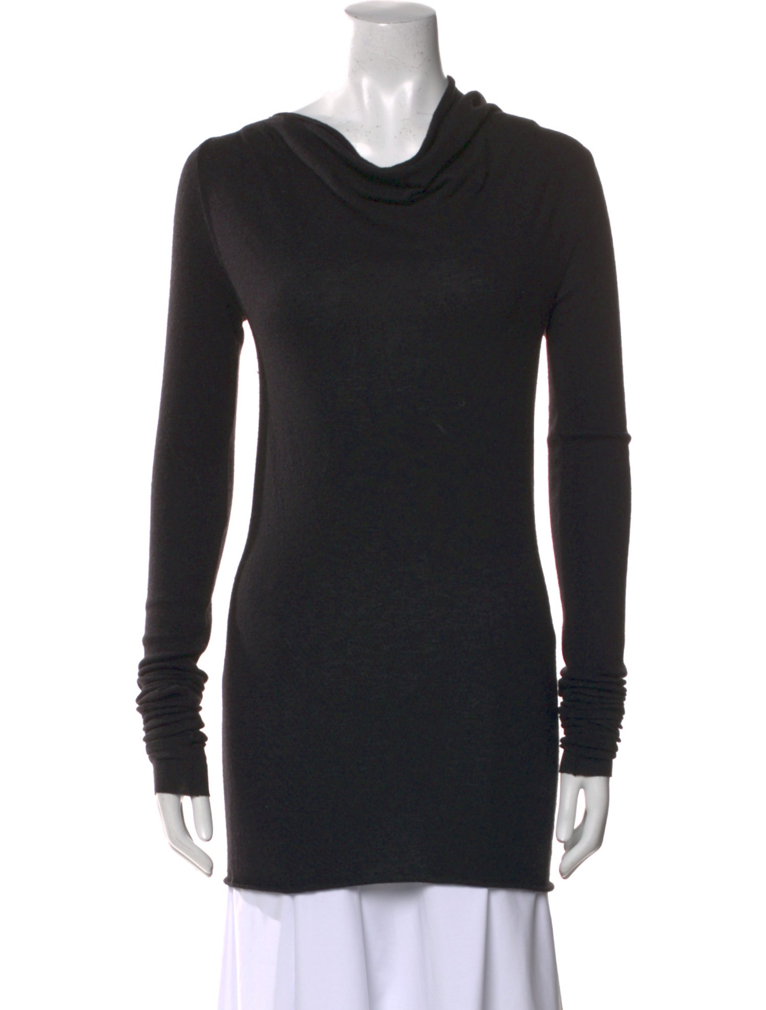 Rick Owens Lilies Cowl Neck Long Sleeve Tunic