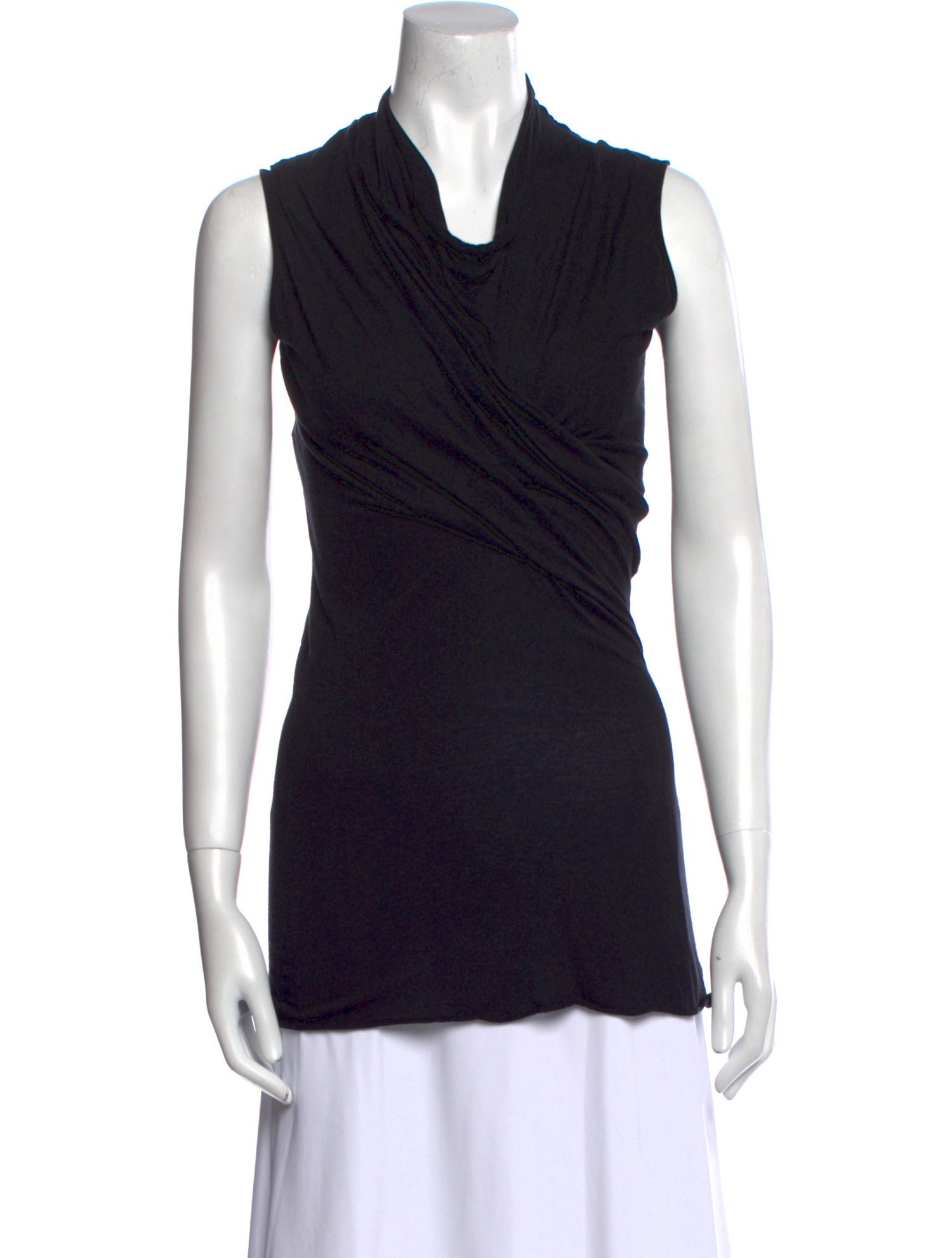 Rick Owens Lilies Cowl Neck Sleeveless Top