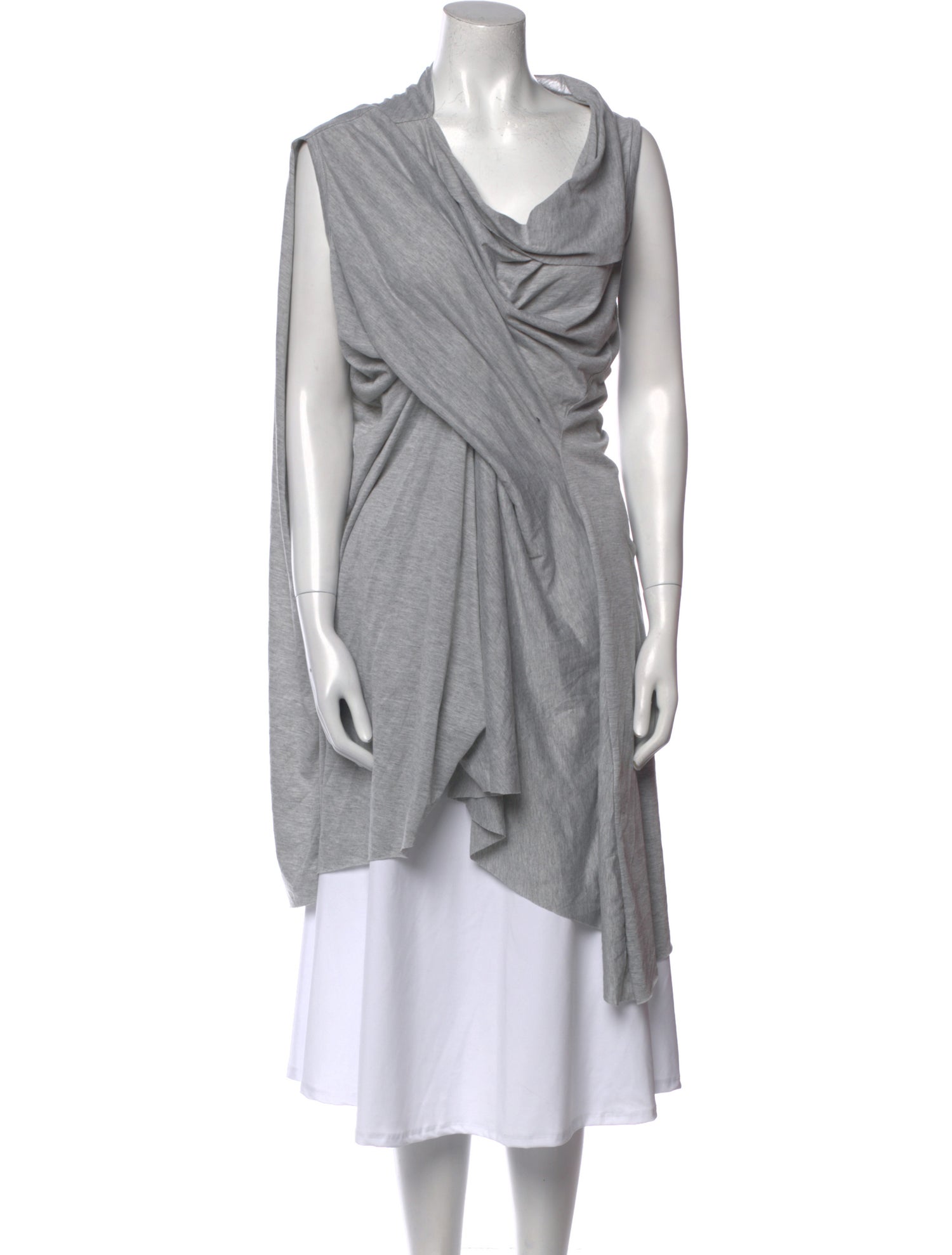 Rick Owens Lilies Cowl Neck Sleeveless Tunic