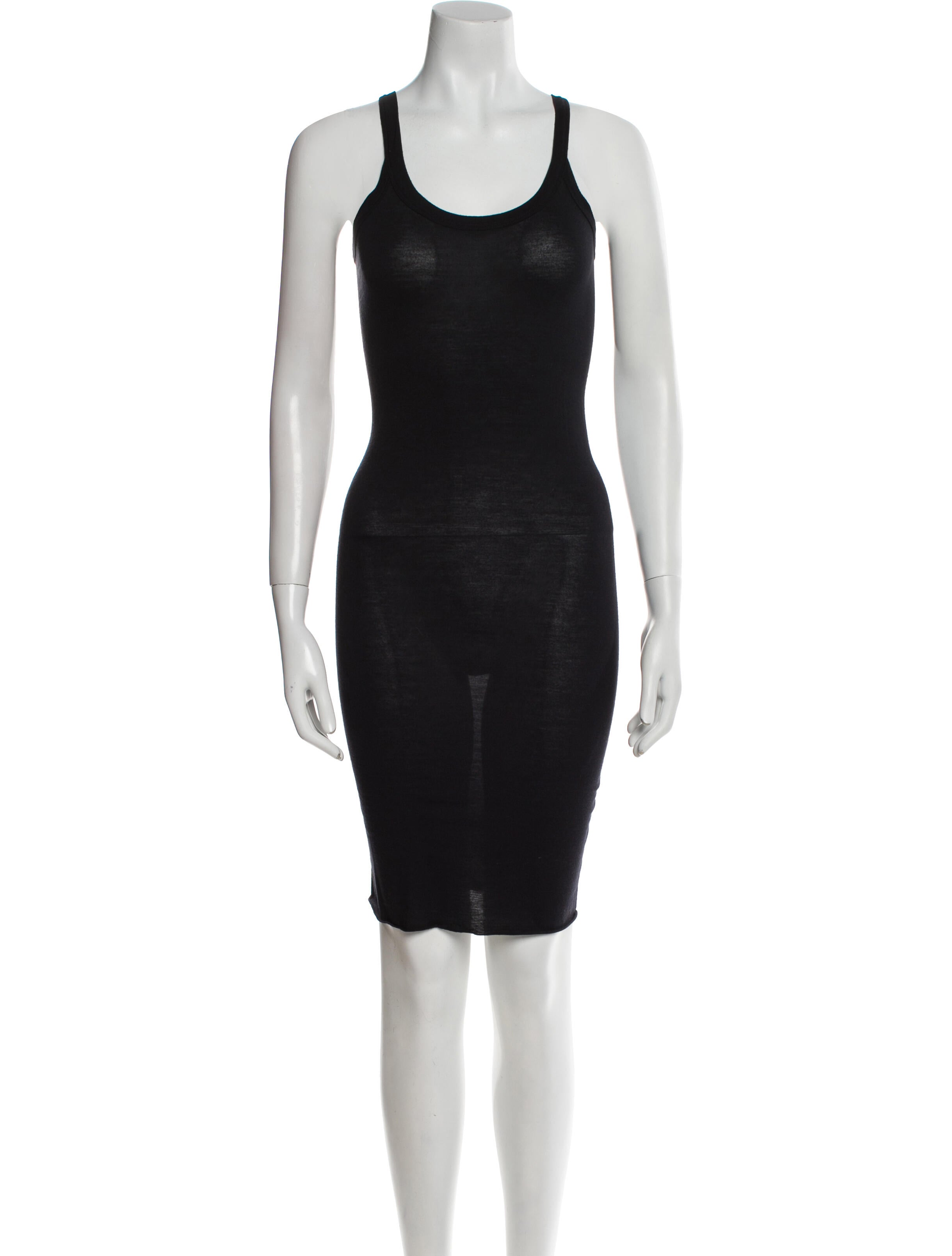 Rick Owens Lilies Scoop Neck Midi Length Dress