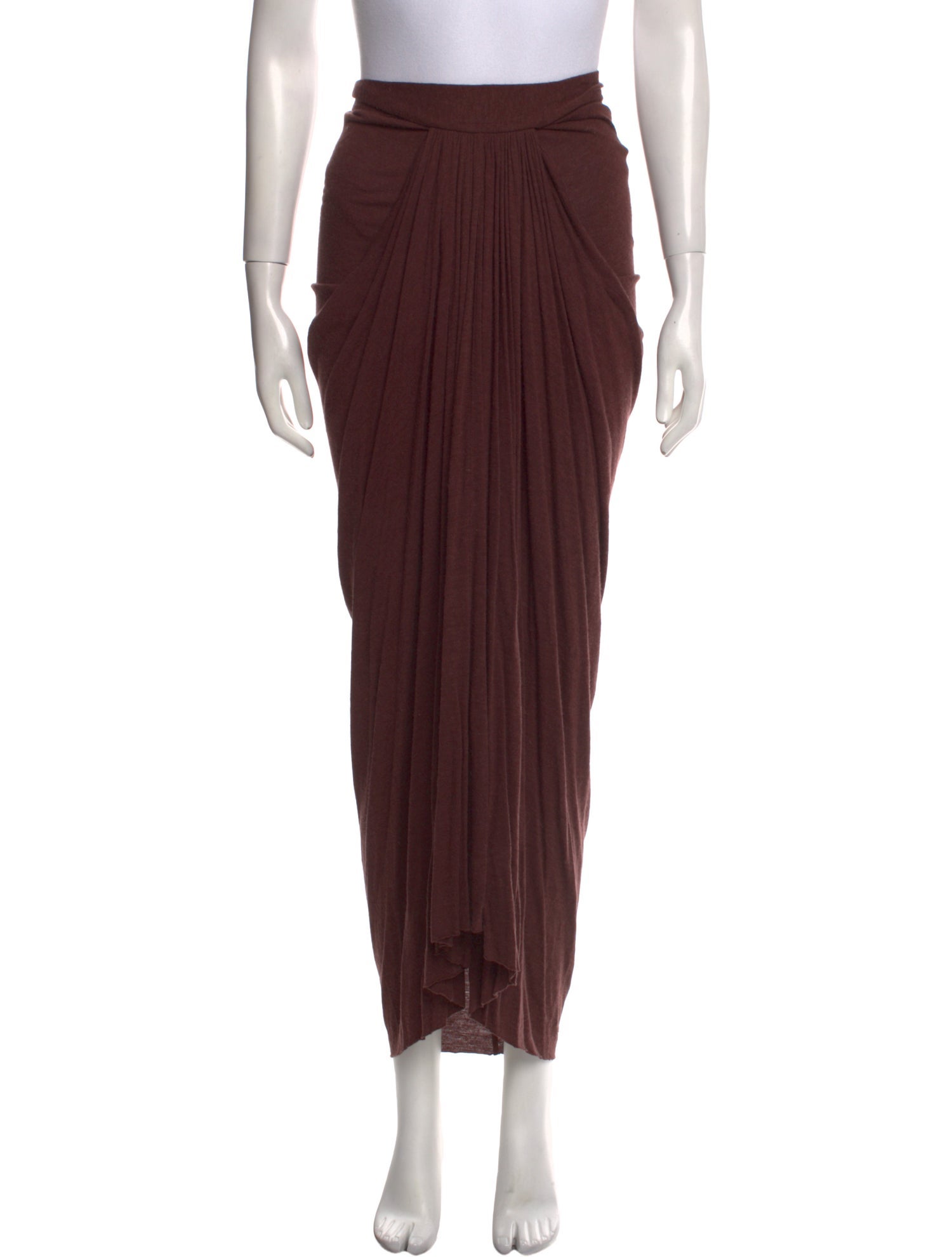 Rick Owens Lilies Pleated Accents Long Skirt