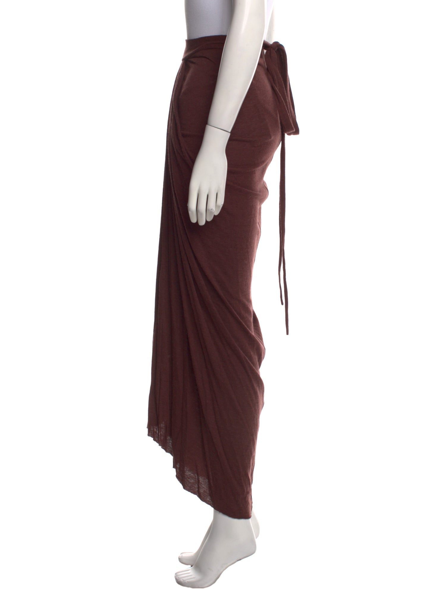Rick Owens Lilies Pleated Accents Long Skirt