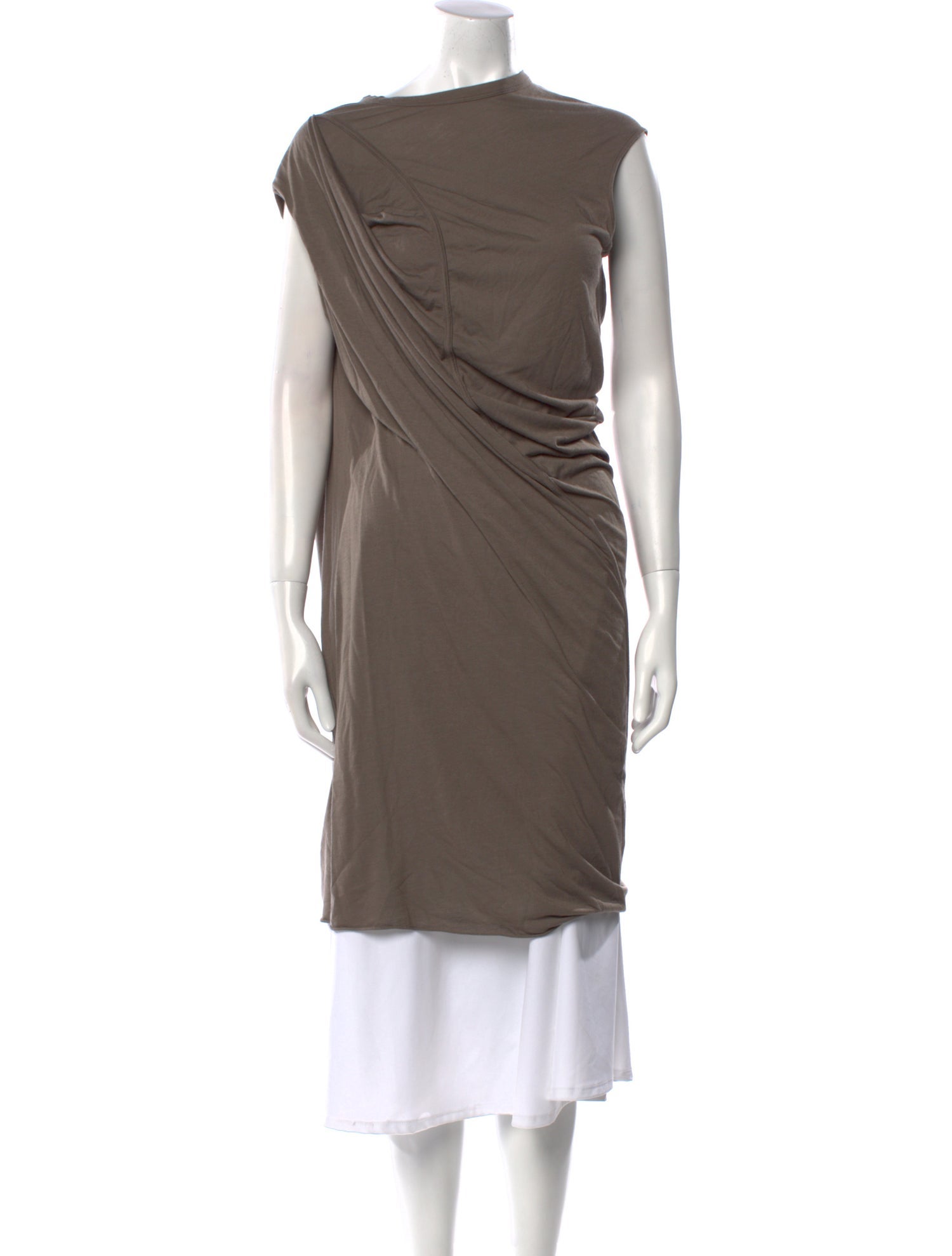 Rick Owens Lilies Bateau Neckline Midi Length Dress
