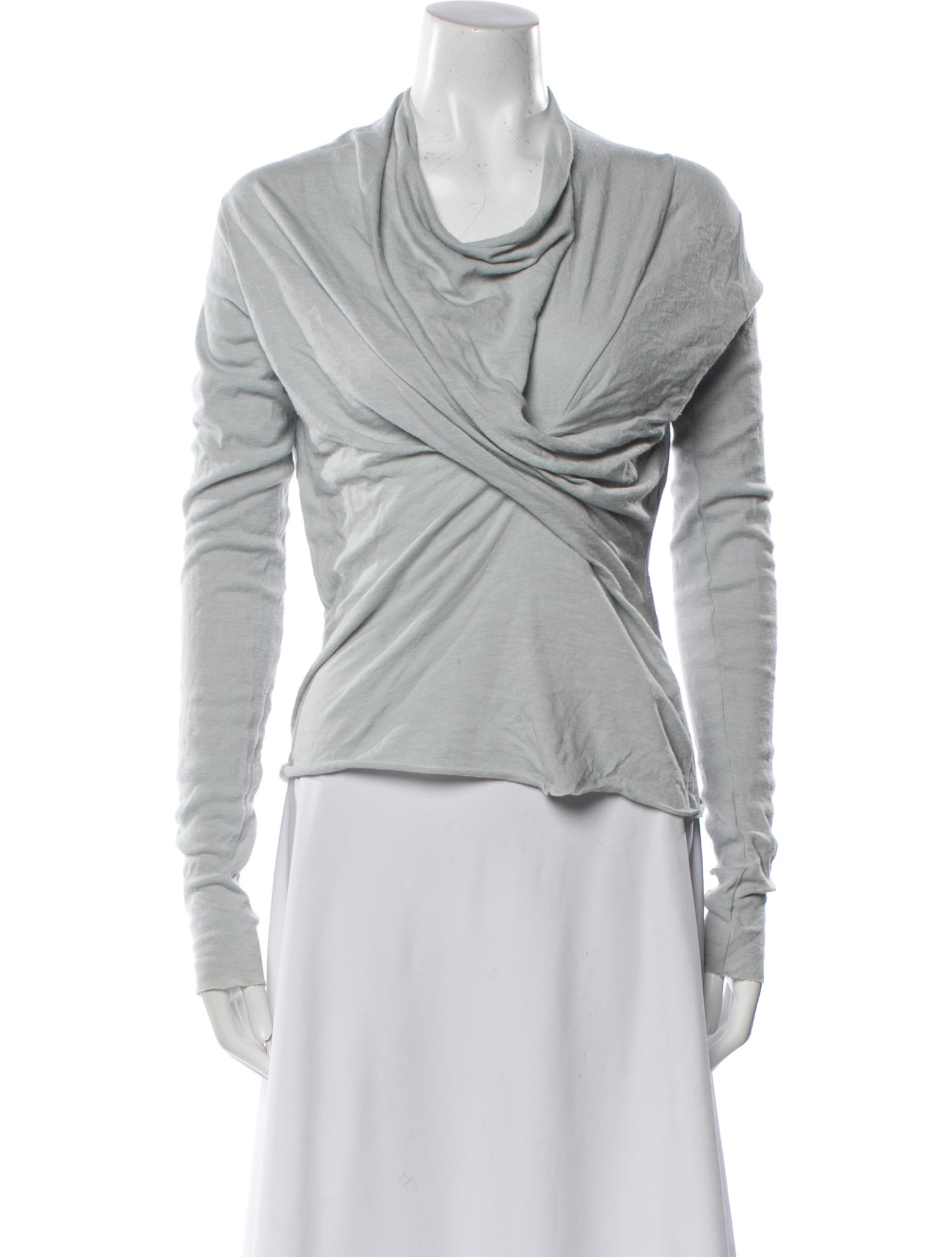 Rick Owens Lilies Cowl Neck Long Sleeve Top