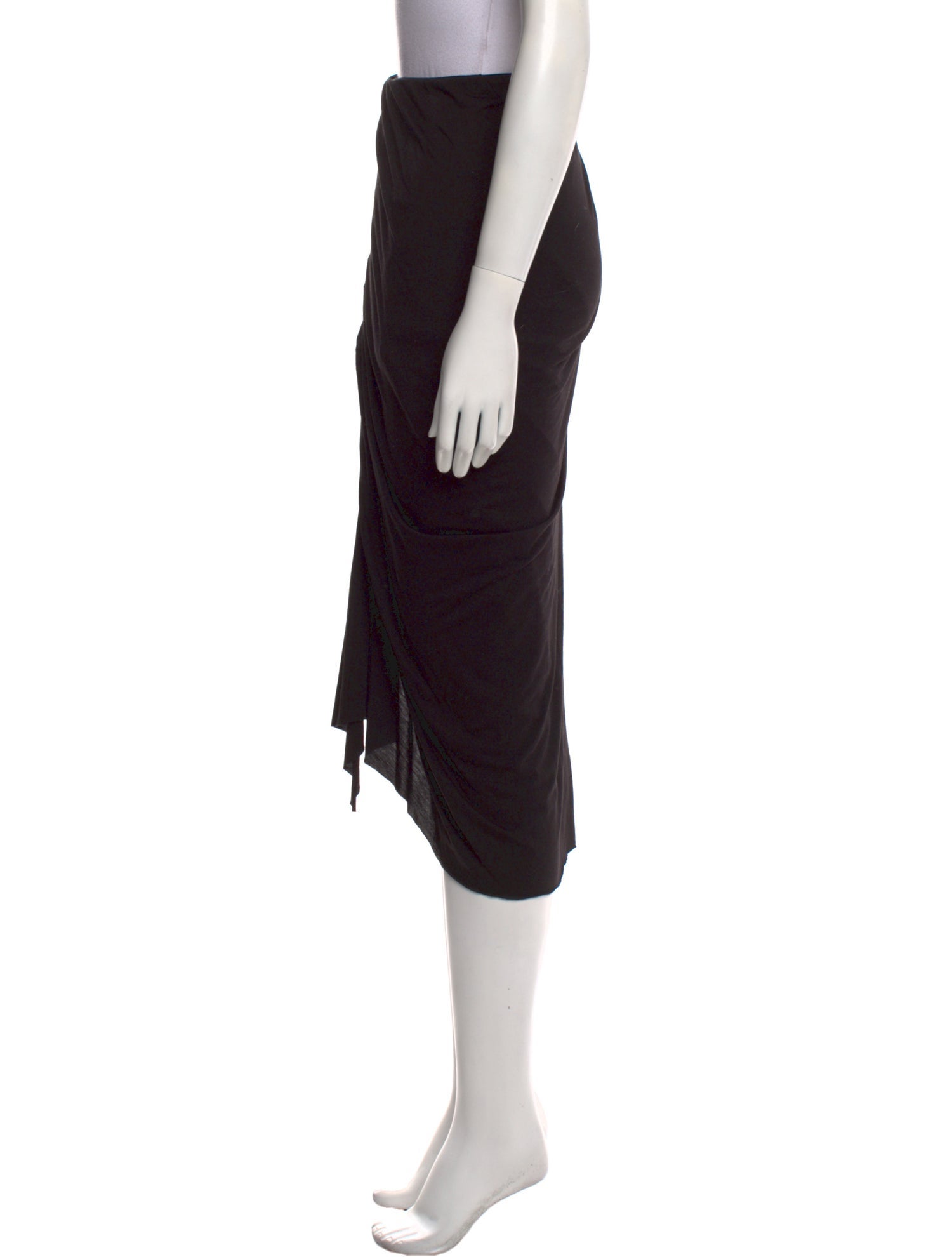 Rick Owens Lilies Pleated Accents Midi Length Skirt