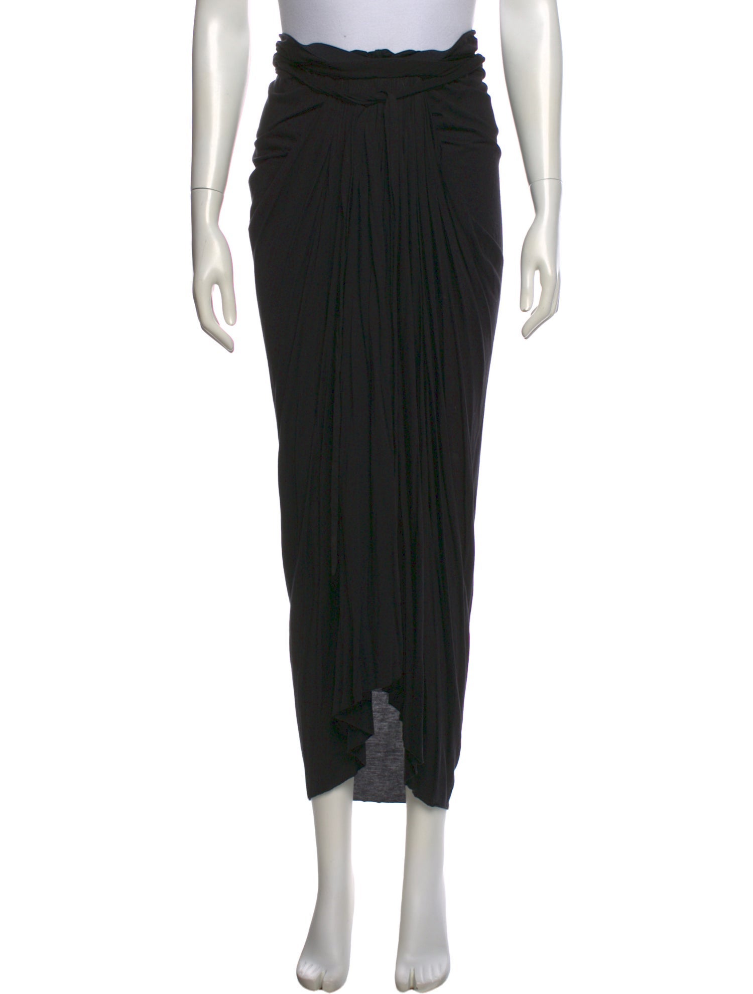 Rick Owens Lilies Pleated Accents Long Skirt