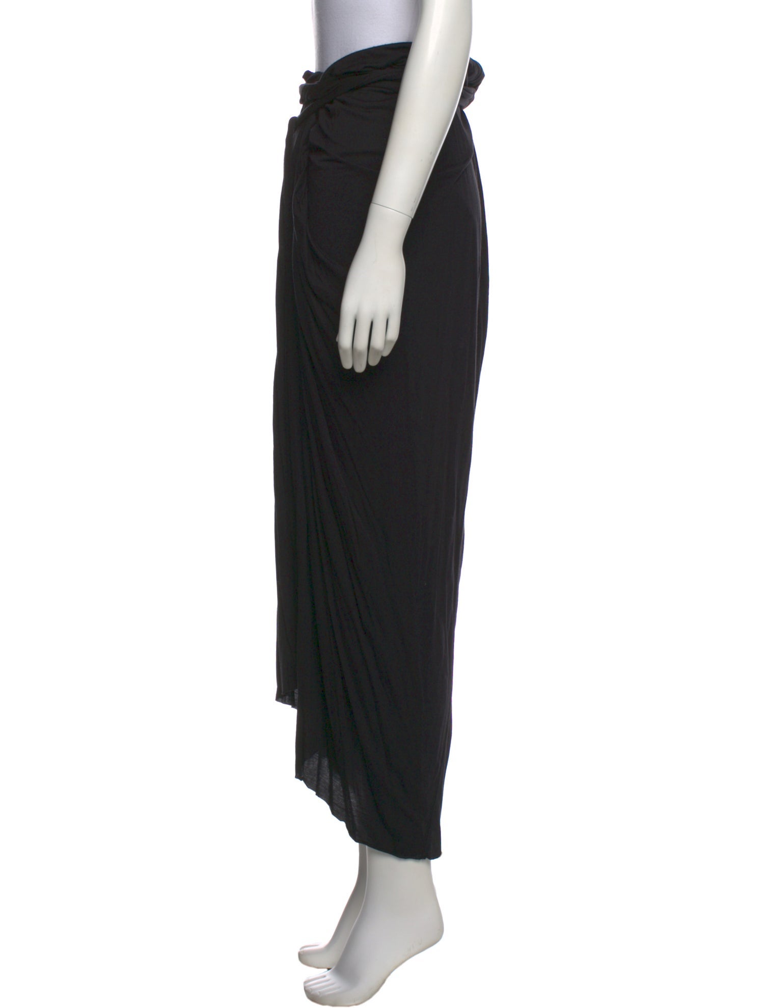Rick Owens Lilies Pleated Accents Long Skirt