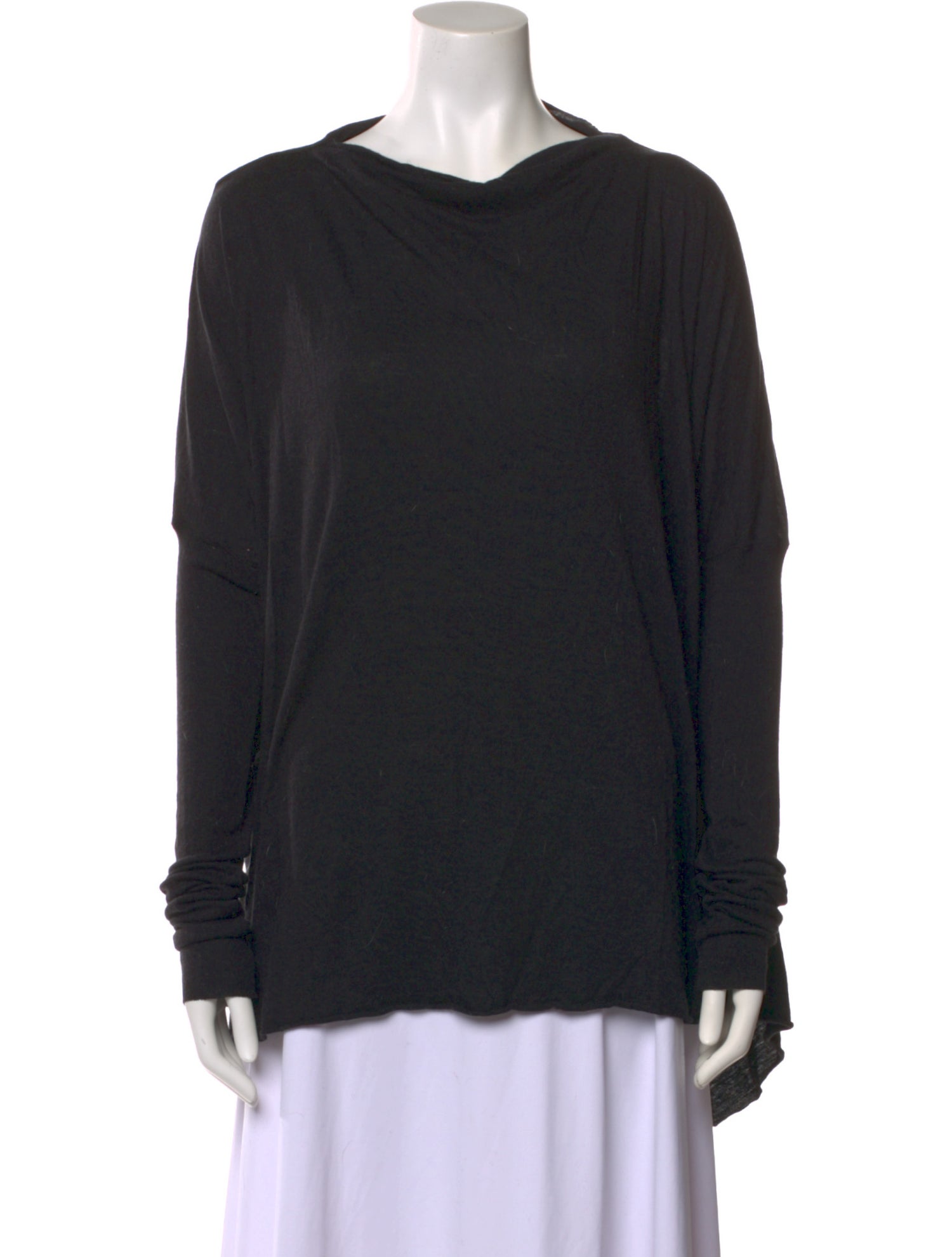 Rick Owens Lilies Cowl Neck Long Sleeve Sweatshirt