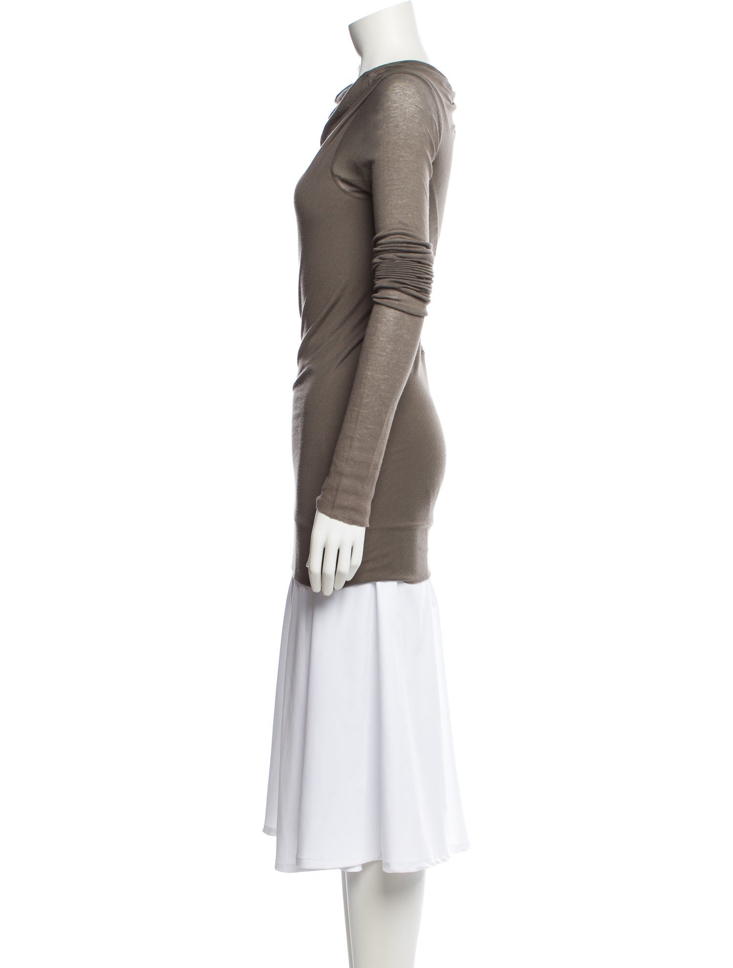Rick Owens Lilies Cowl Neck Long Sleeve Tunic