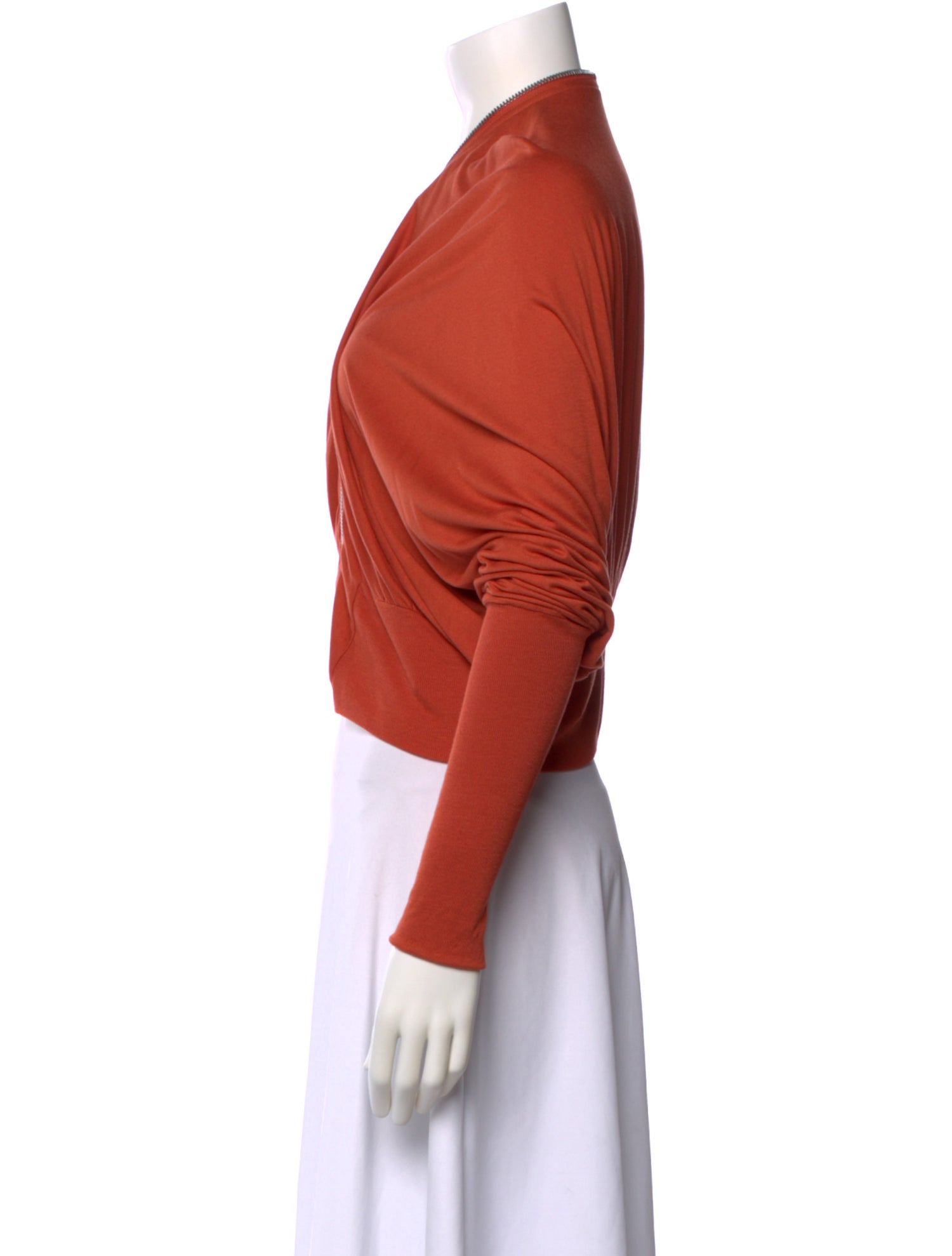 Rick Owens Lilies V-Neck Long Sleeve Crop Top