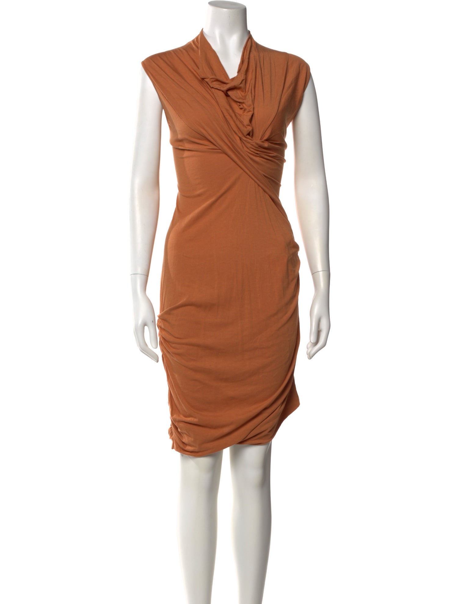 Rick Owens Lilies Cowl Neck Knee-Length Dress