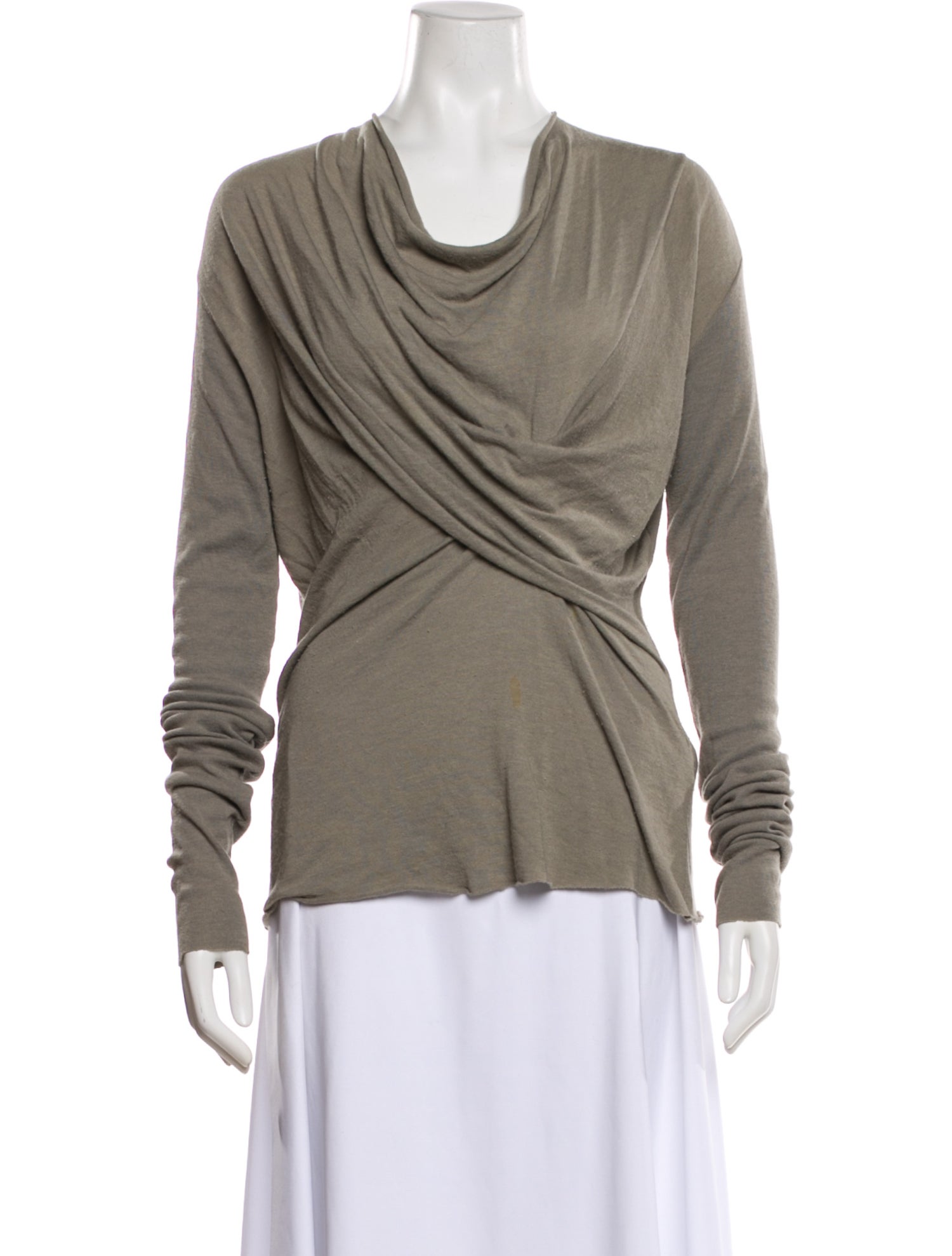 Rick Owens Lilies Cowl Neck Long Sleeve Top