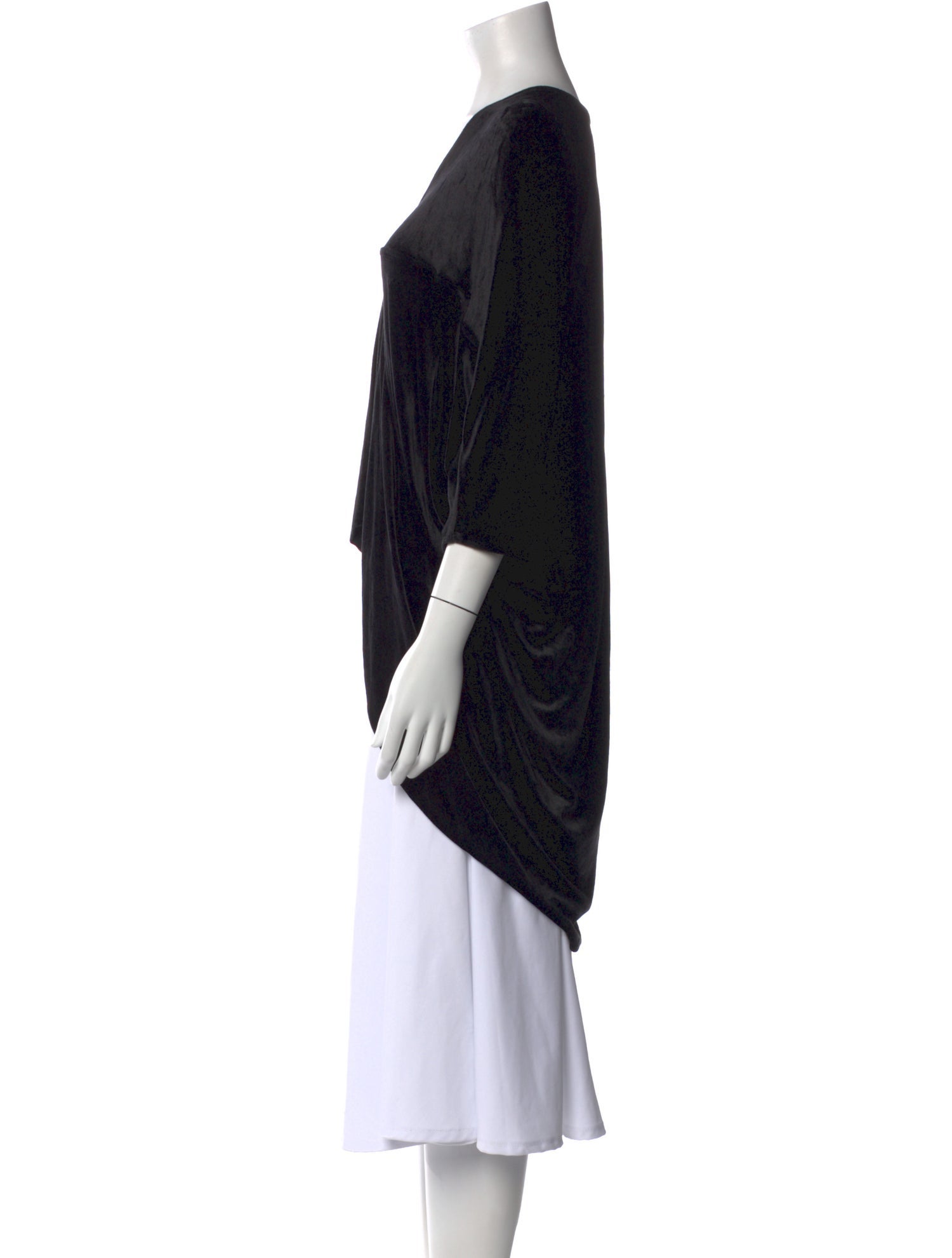 Rick Owens Lilies V-Neck Three-Quarter Sleeve Top