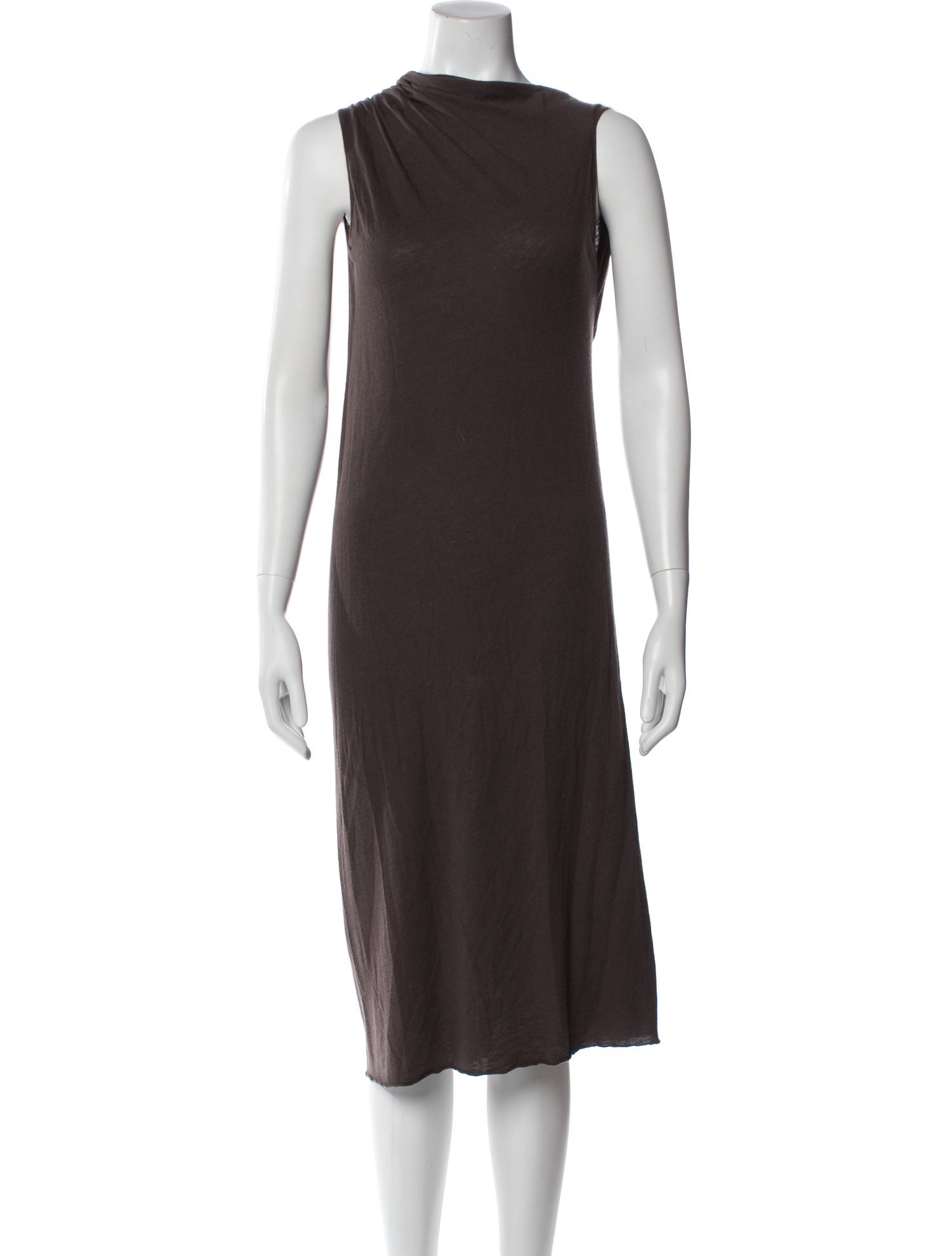 Rick Owens Lilies Scoop Neck Midi Length Dress