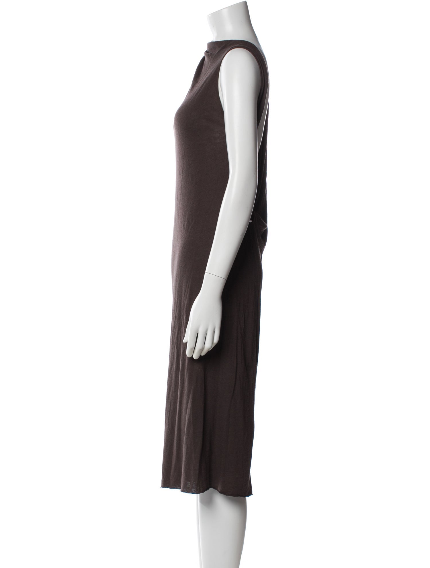 Rick Owens Lilies Scoop Neck Midi Length Dress