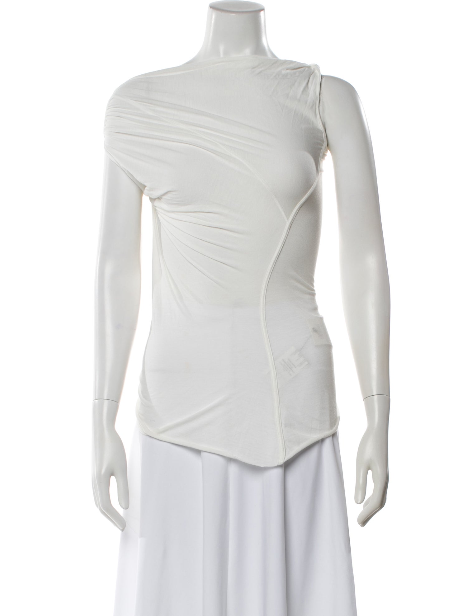 Rick Owens Lilies Asymmetrical Long Sleeve Top