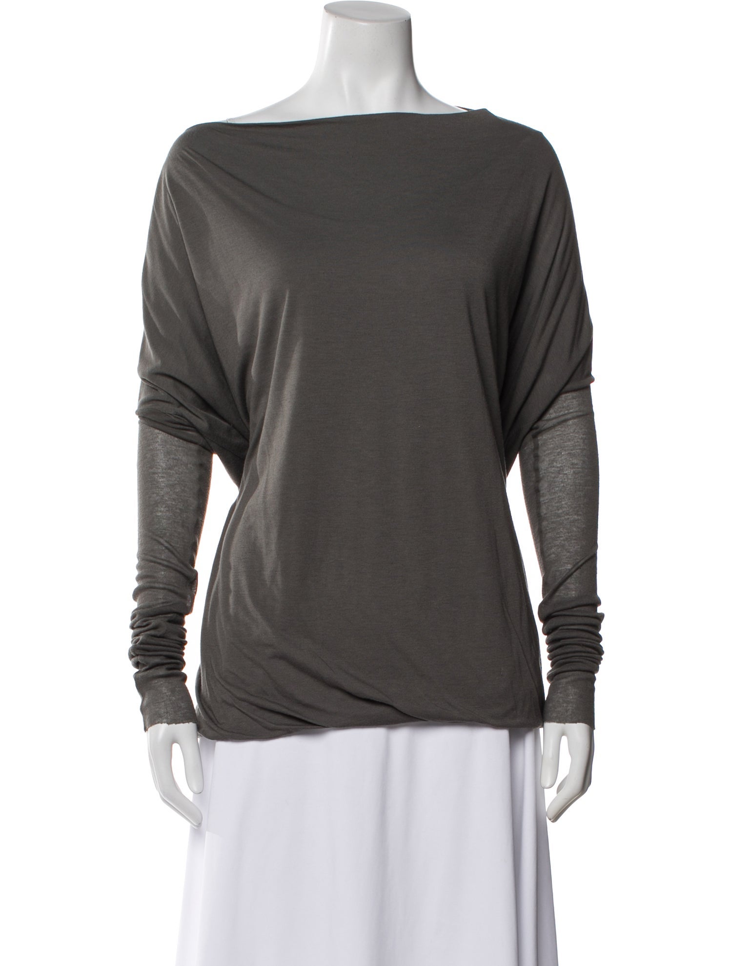 Rick Owens Lilies Bateau Neckline Long Sleeve Top
