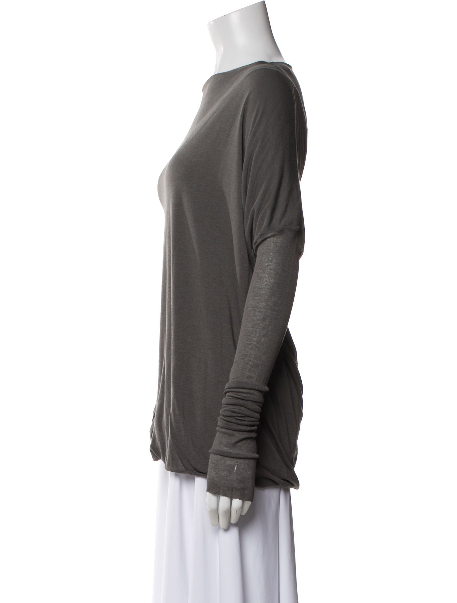 Rick Owens Lilies Bateau Neckline Long Sleeve Top