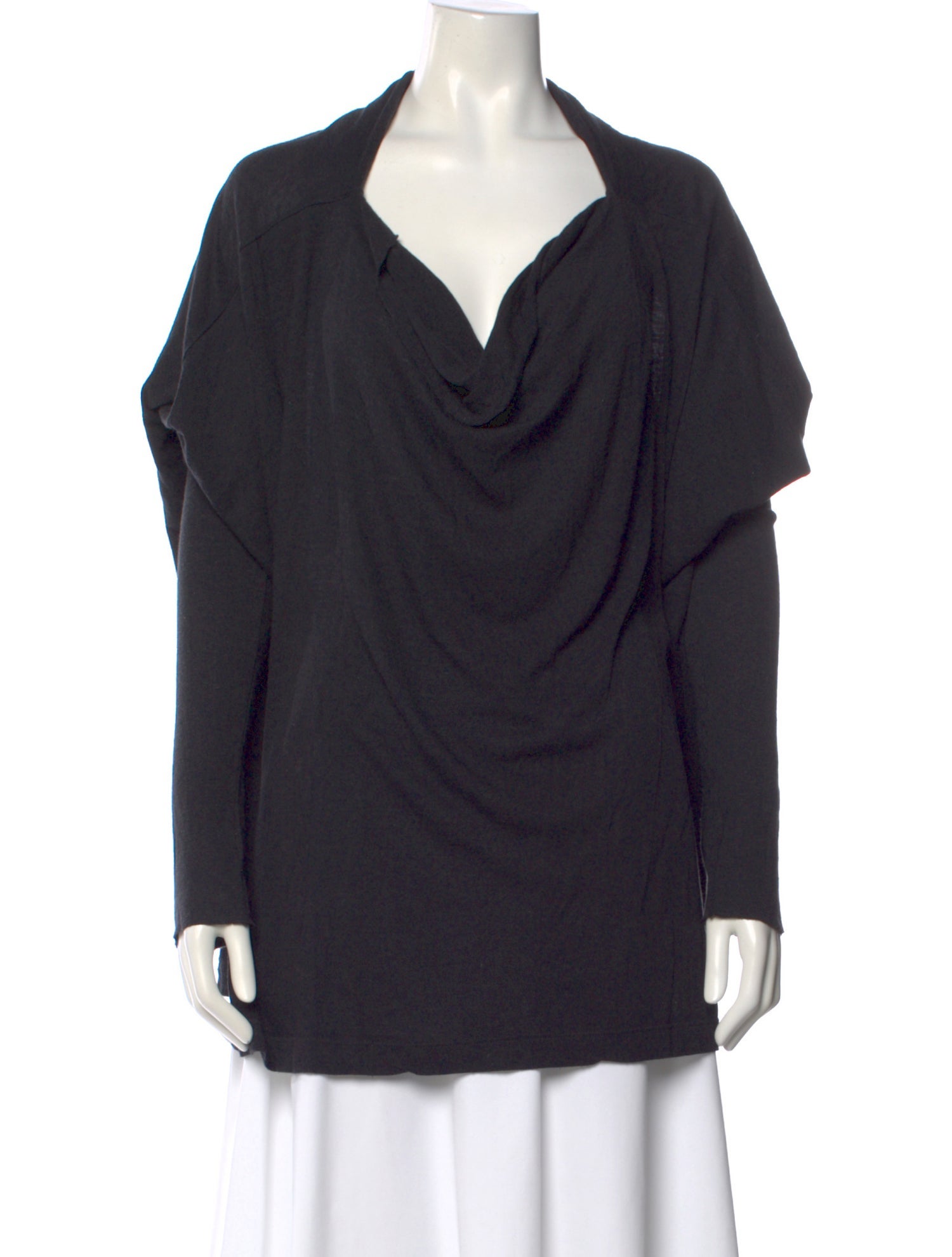 Rick Owens Lilies Cowl Neck Long Sleeve Top