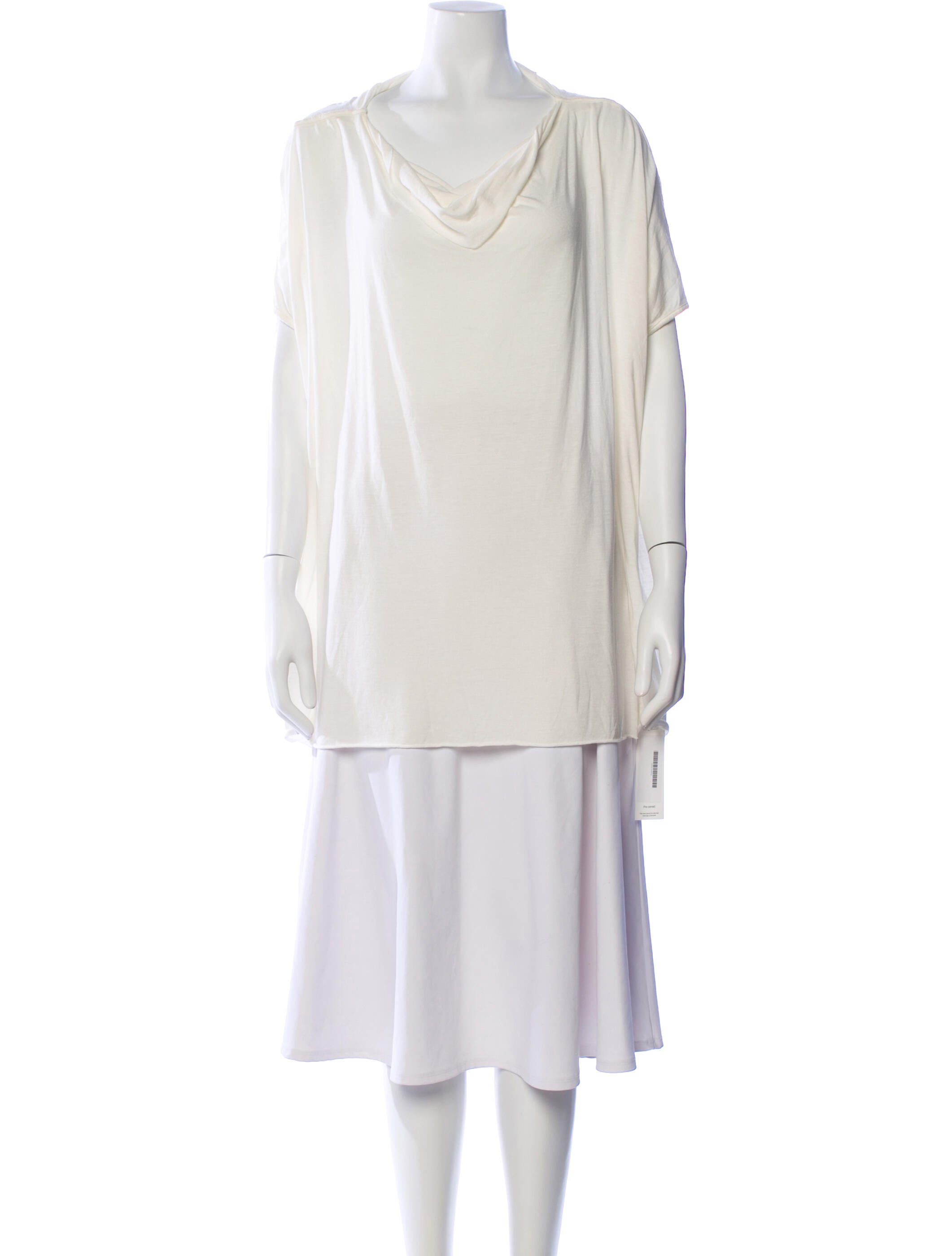 Rick Owens Lilies Cowl Neck Short Sleeve Top