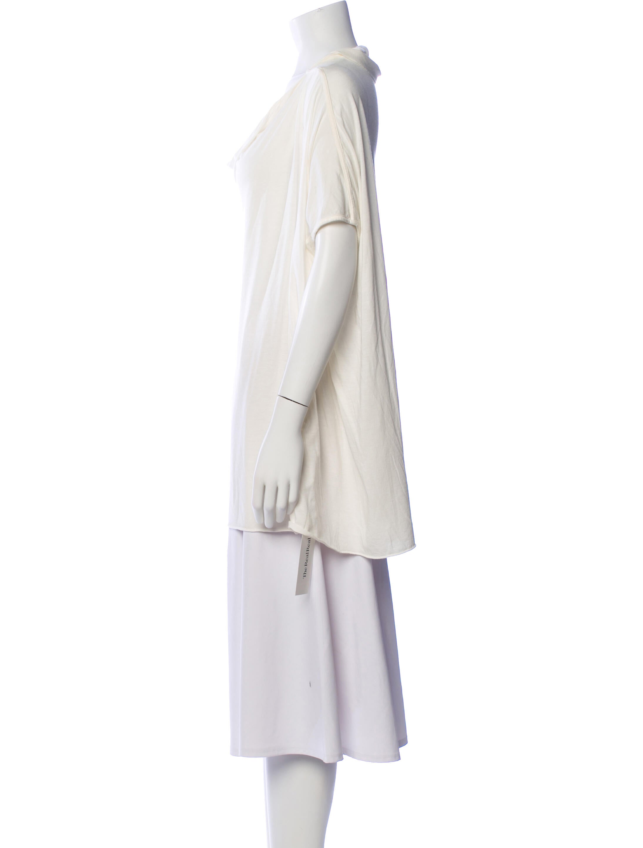 Rick Owens Lilies Cowl Neck Short Sleeve Top